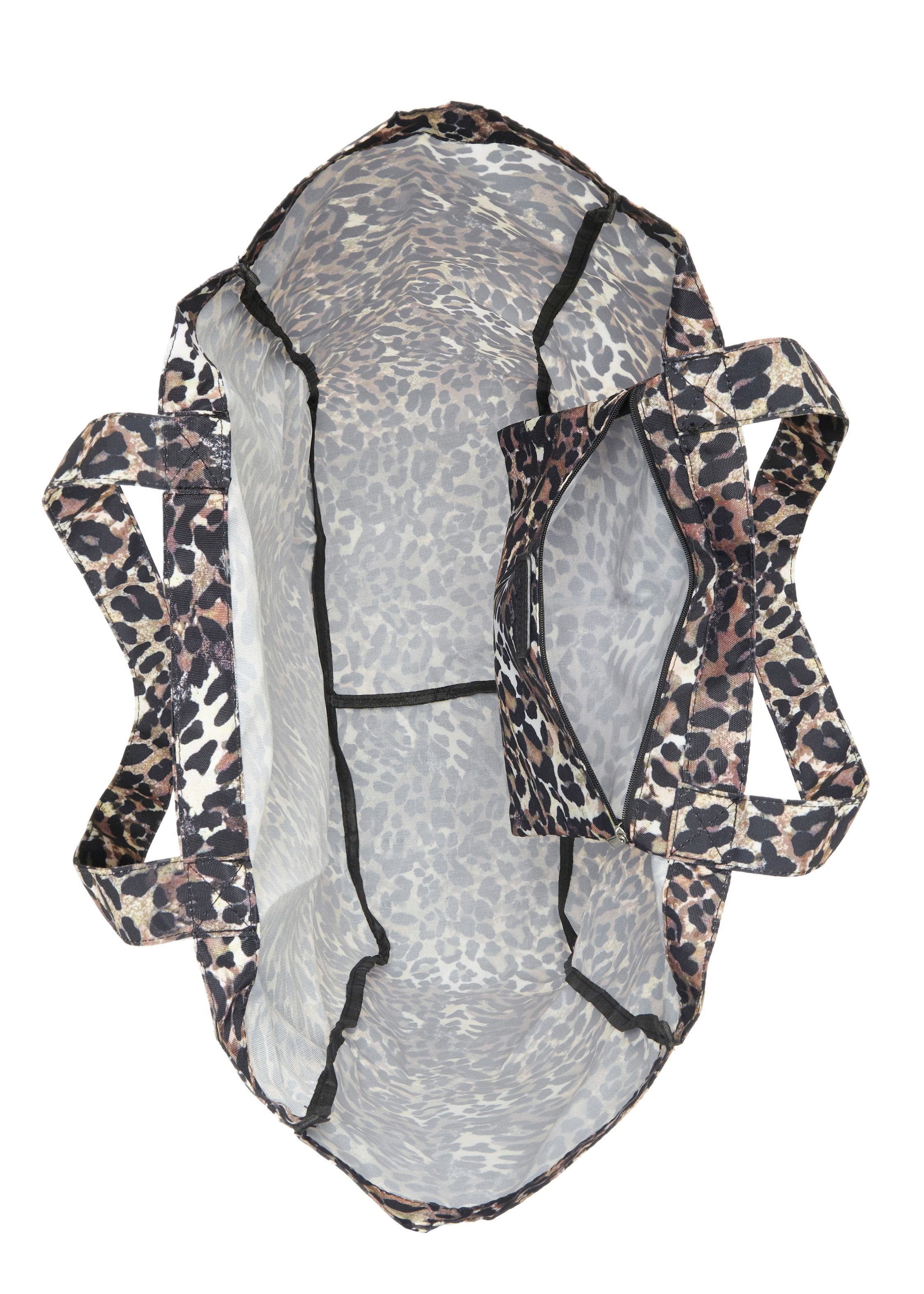 Vivance Strandtasche Shopper, XXL Beachtasche Sommertasche in modischer Leo Optik VEGAN