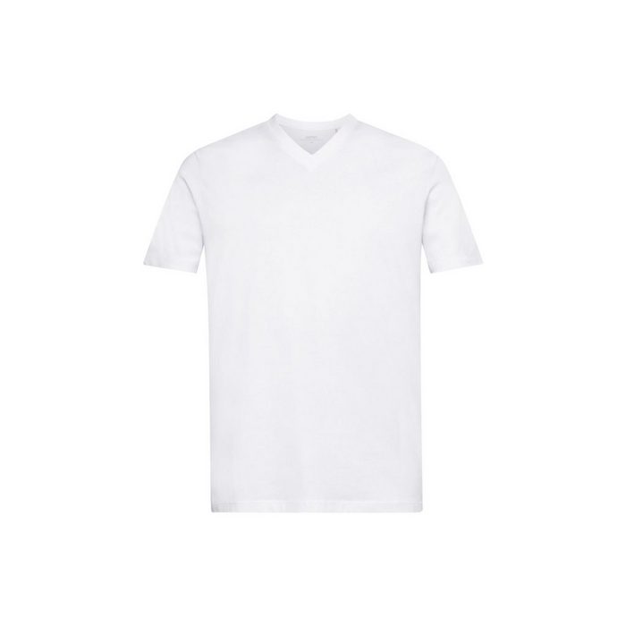Esprit T-Shirt T-Shirt aus Baumwolle mit V-Ausschnitt Slim Fit (1-tlg)