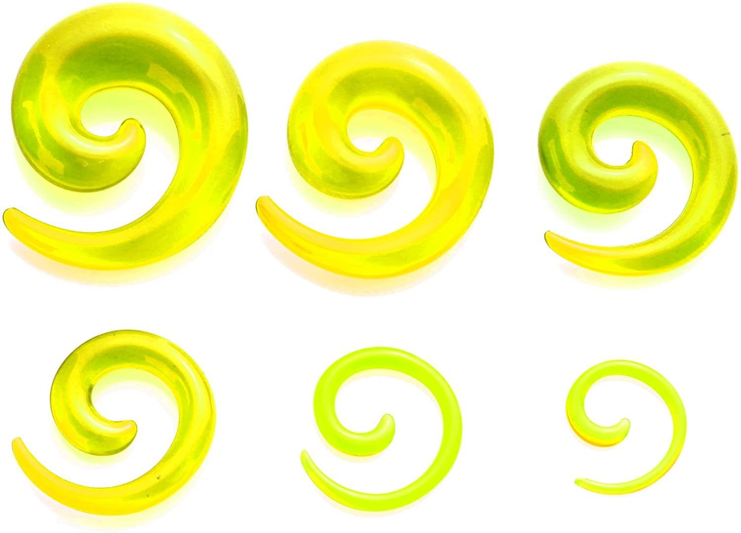 Karisma Piercing-Set Karisma Ohr Dehnung UV Transparent Spirale Acryl 1807.Gelb.3mm Expander 