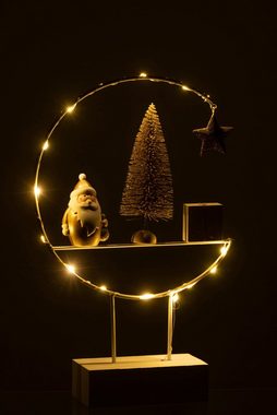 MF Weihnachtsfigur Weihnachts LED Halbkreis Weihnachtsmann Tannenbaum Geschenk Stern 30cm