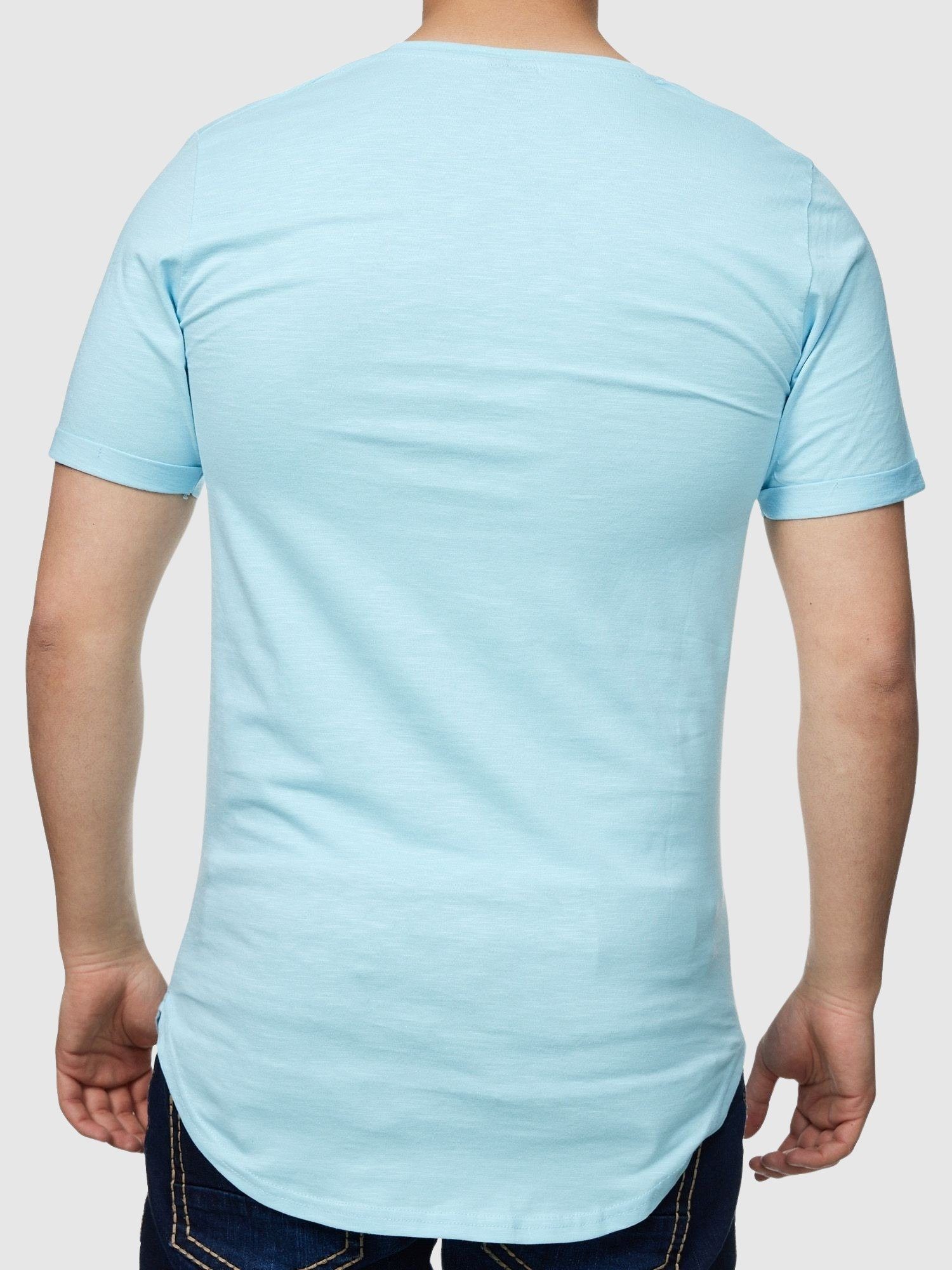 (Shirt TS-3659 Tee, Casual T-Shirt 1-tlg) Türkis Freizeit John Kayna John Fitness Kurzarmshirt Polo T-Shirt Kayna