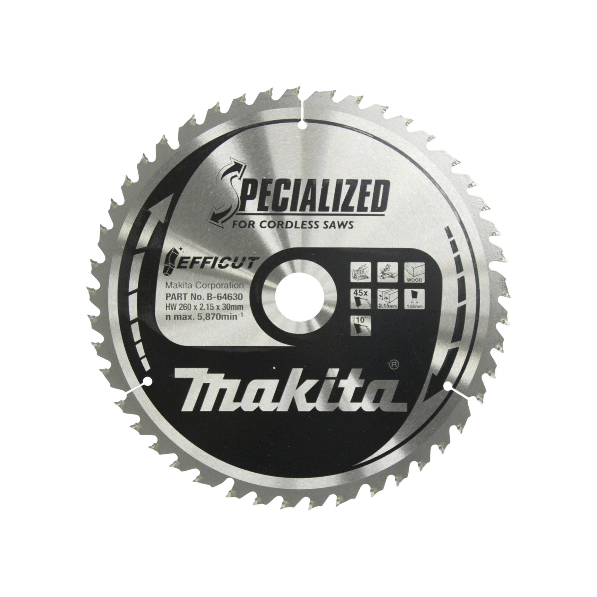 Makita Kreissägeblatt Makita SPECIALIZED Sägeblatt 260x30x45Z