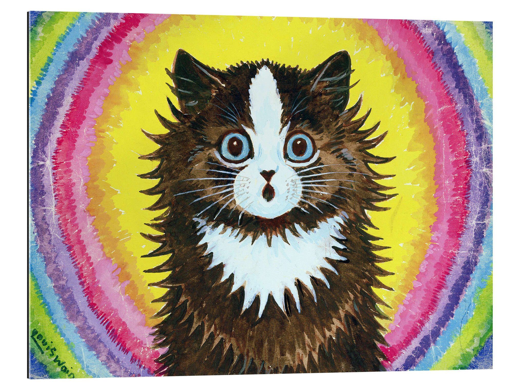 Posterlounge Wandbild Katze in einem Regenbogen, Louis Wain, erhältlich als Poster, Leinwandbild, Wandsticker oder Acrylglasbild