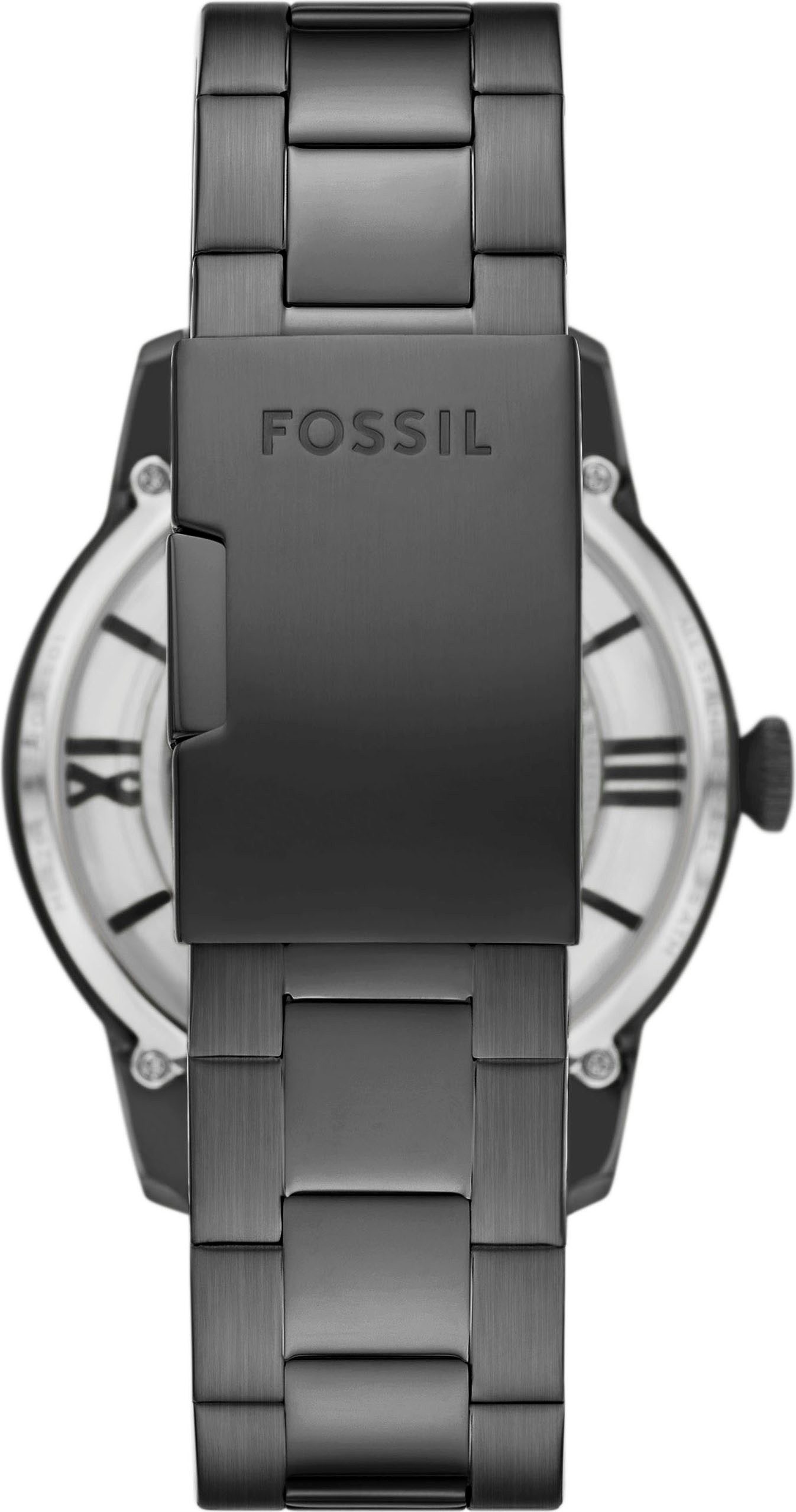 Fossil Automatikuhr Townsman ME3268, Armbanduhr, Herrenuhr, Mechanische Uhr, Edelstahlarmband, analog