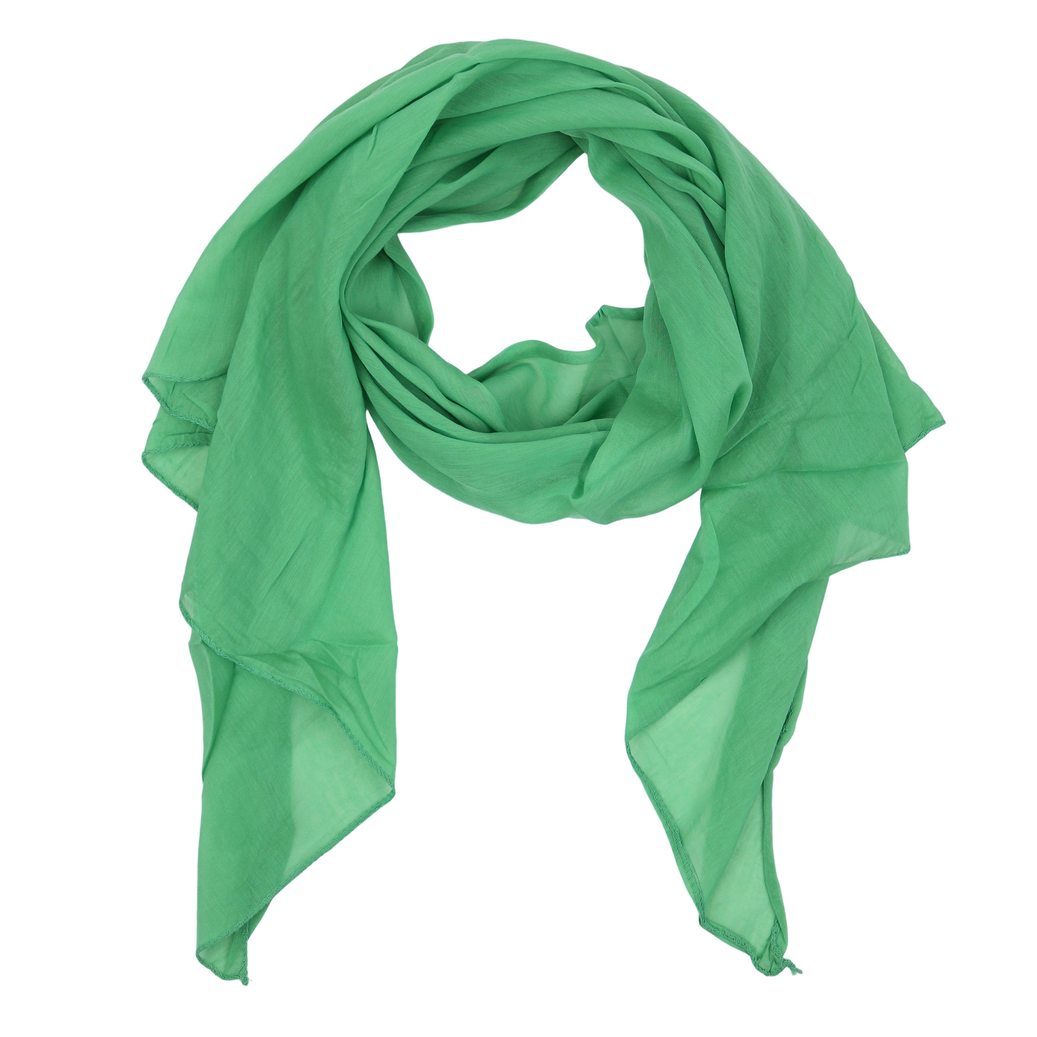 MIRROSI Modeschal Asymmetrischer Schal, Made in Italy 20% Seide 80% Baumwolle, (ca. 170x77cm, Leicht und bequem, Unifarbe), Damen Halstuch ideal für Frühling, Sommer und Herbst