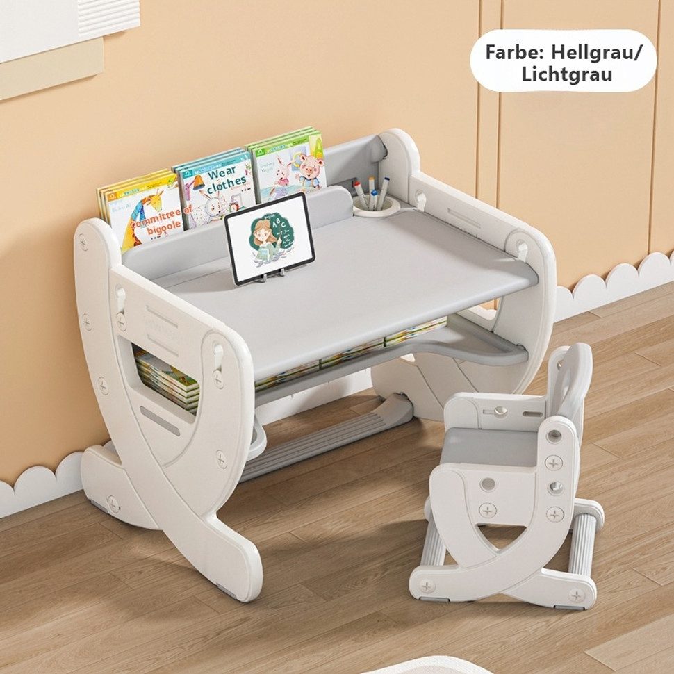 habeig Kinderschreibtisch höhenverstellbar mit Stuhl Buchstütze günstig online kaufen