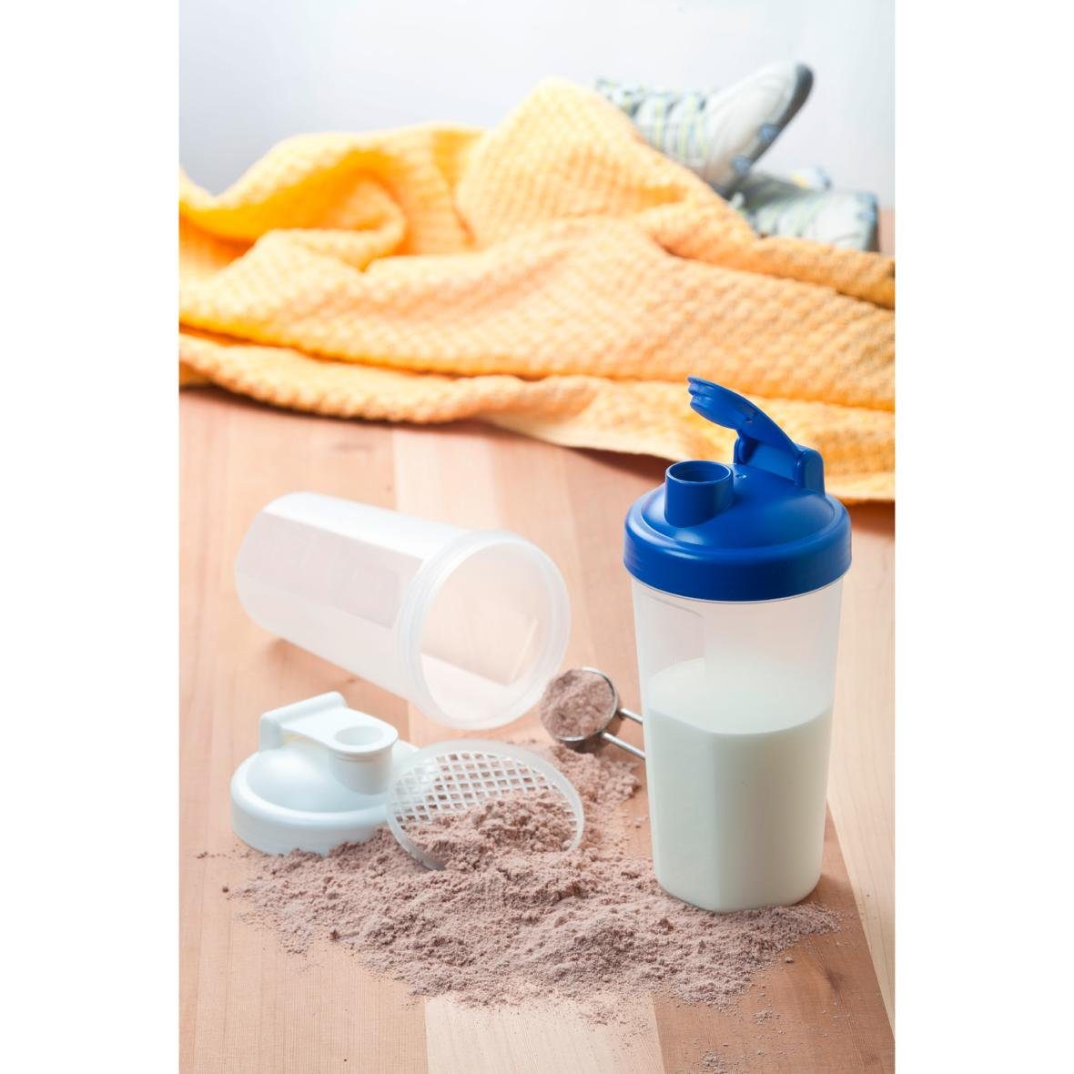 elasto Protein Shaker Auslaufsicherer PROTEIN Fitness-Shaker 600 ml mit Sieb, Shaker für Eiweiß- & Sportgetränke, Robust, Langlebig – Bild 5 von 5