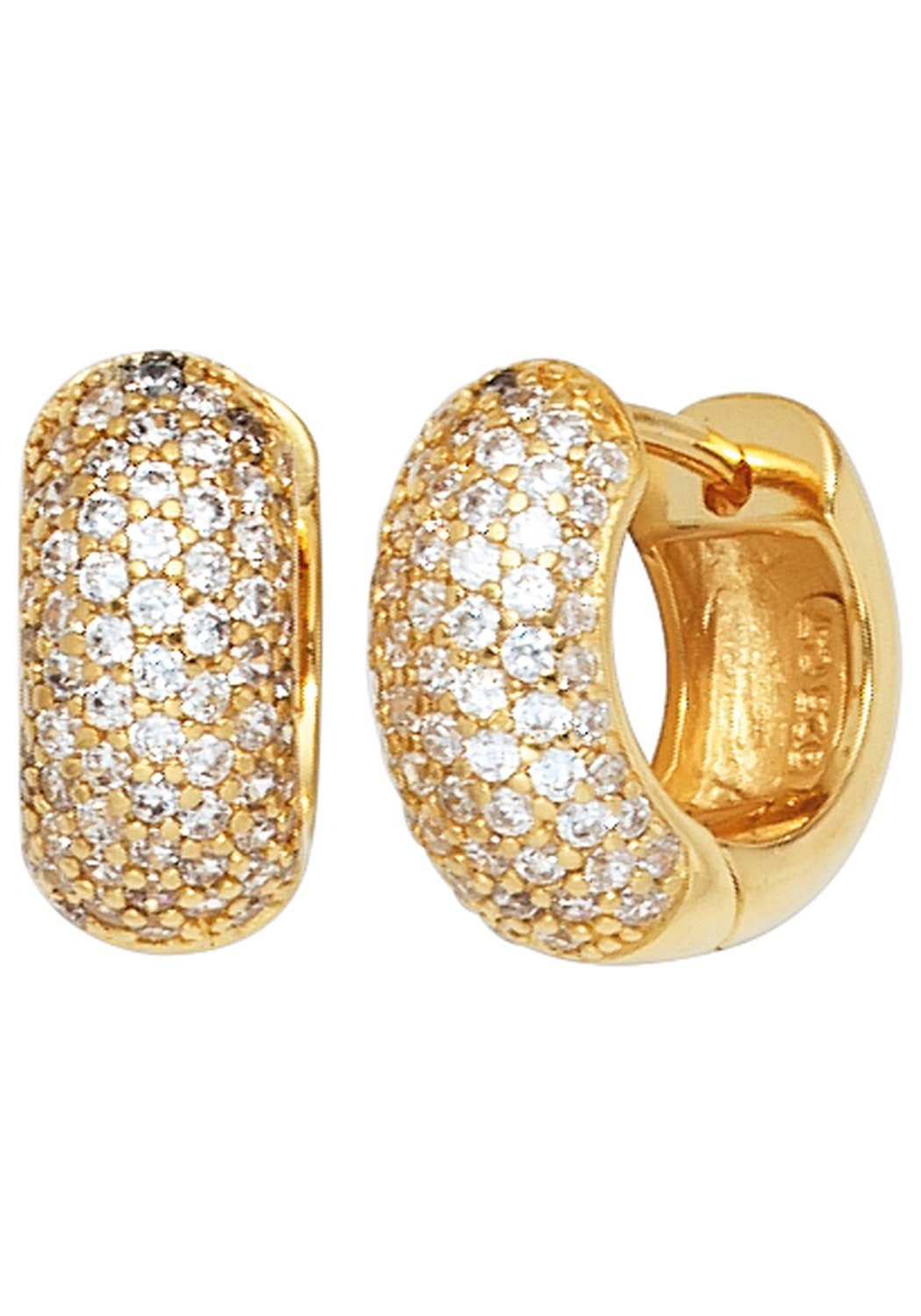 JOBO Paar Creolen, breit rund 925 Silber...