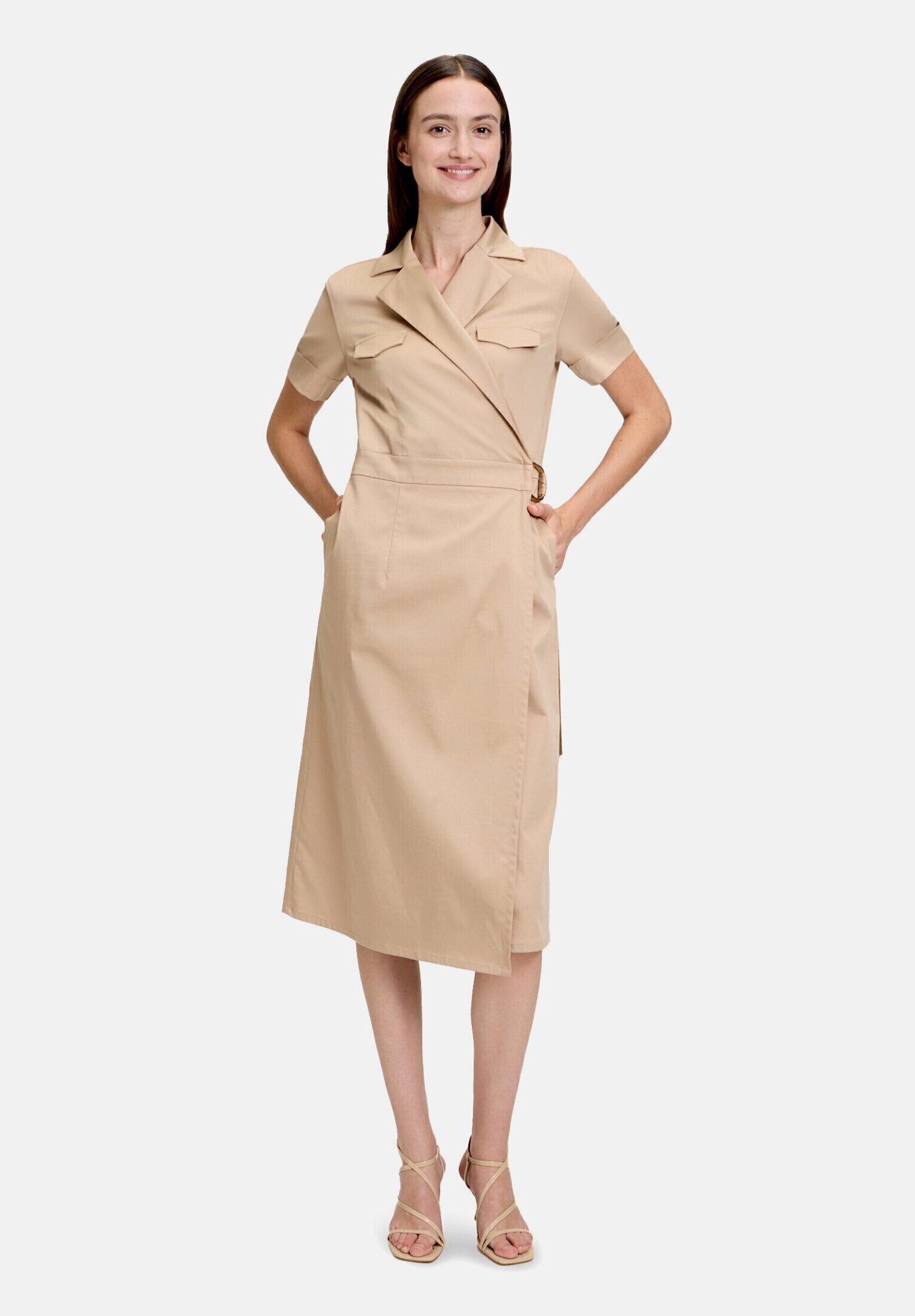 Betty&Co Wickelkleid Damen mit Kragen Schnallen