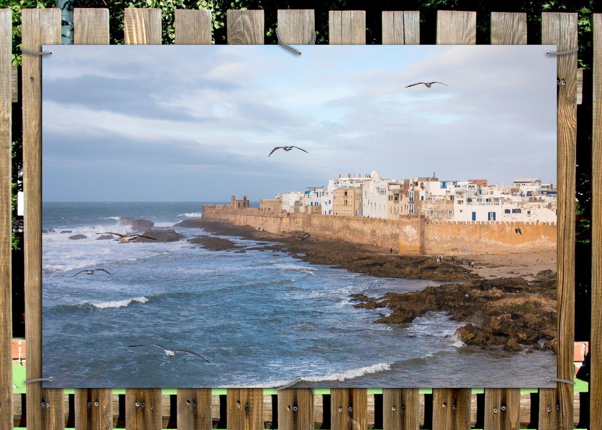 Thumbnail - Wallario Sichtschutzzaunmatten Alte Stadt am Meer
