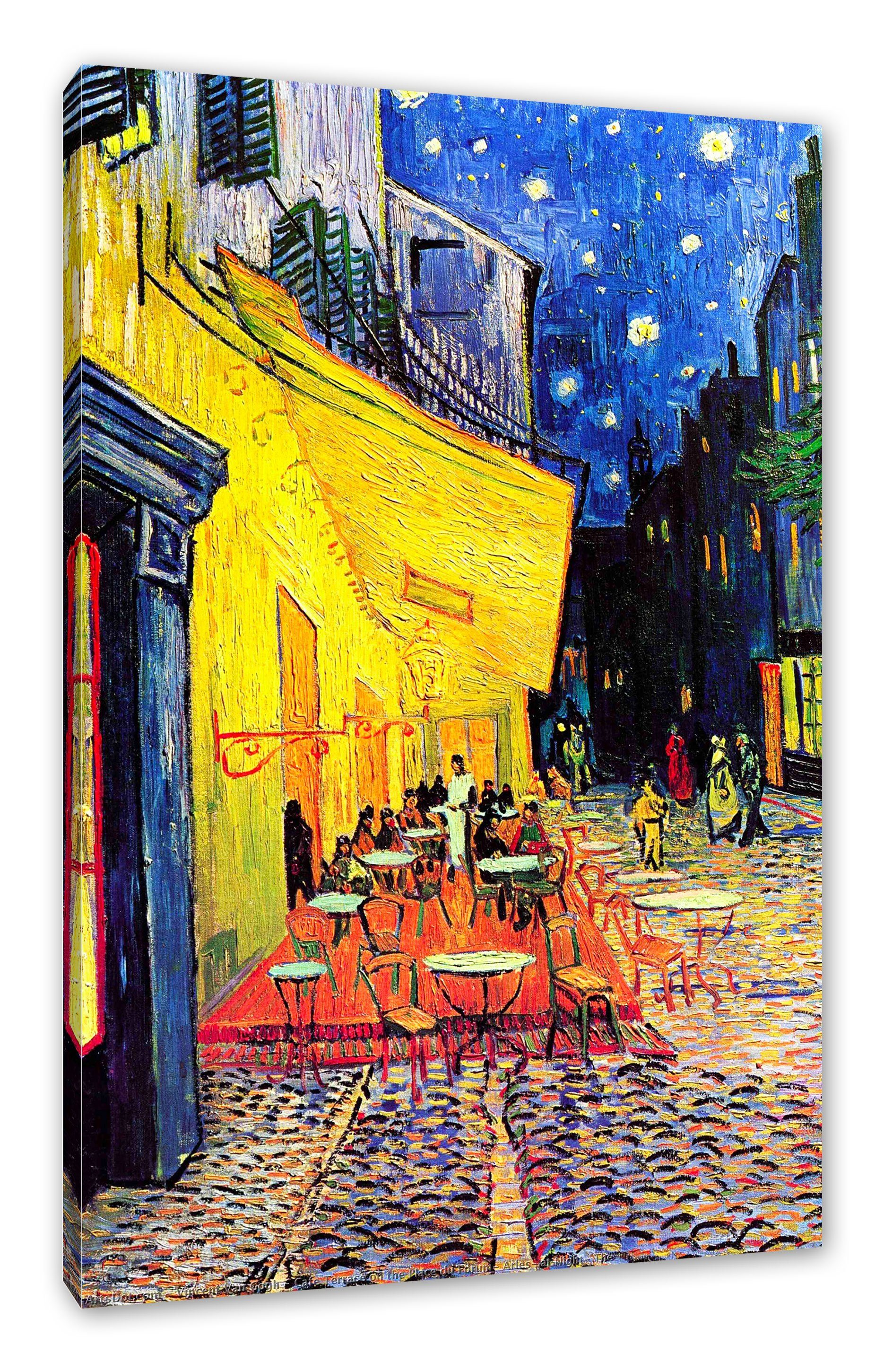Pixxprint Leinwandbild Vincent Van Gogh - Nachtcafé Nachts vor dem Café, Vincent Van Gogh - Nachtcafé Nachts vor dem Café (1 St), Leinwandbild fertig bespannt, inkl. Zackenaufhänger