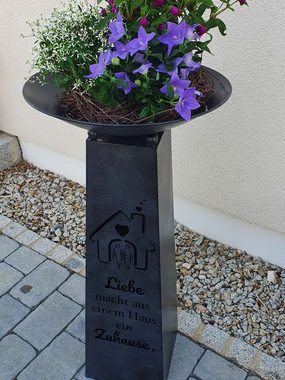 GILDE Blumenhocker Schalenständer "Zuhause" anthrazit