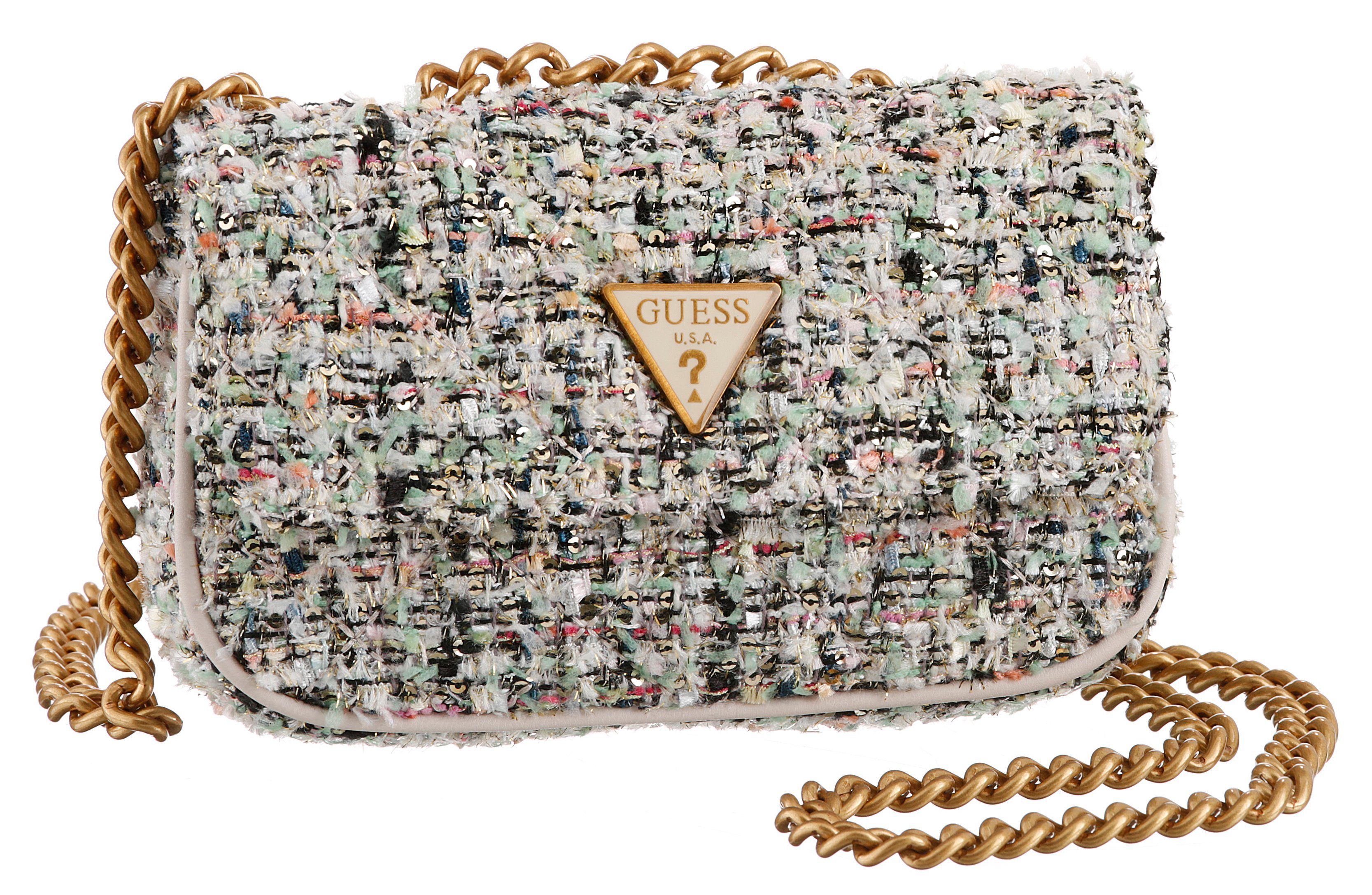 Guess Mini Bag CESSILY MICRO MINI, in modischer Tweedoptik