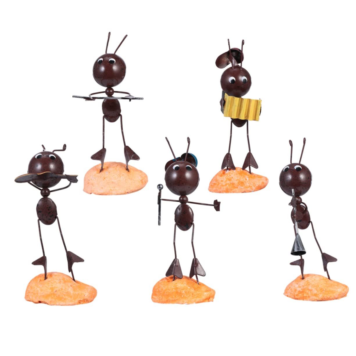 Liebesleben Skulptur 5er-Pack Ameisenband-Ornamente, Musiker-Desktop-Dekoration (Bringen Sie Spaß in Ihr Zimmer., Exquisite Ameisenform, schön und kreativ), Zimmer, Schlafzimmer, Eingangsbereich, Büro, Retro-Deko-Ornamente