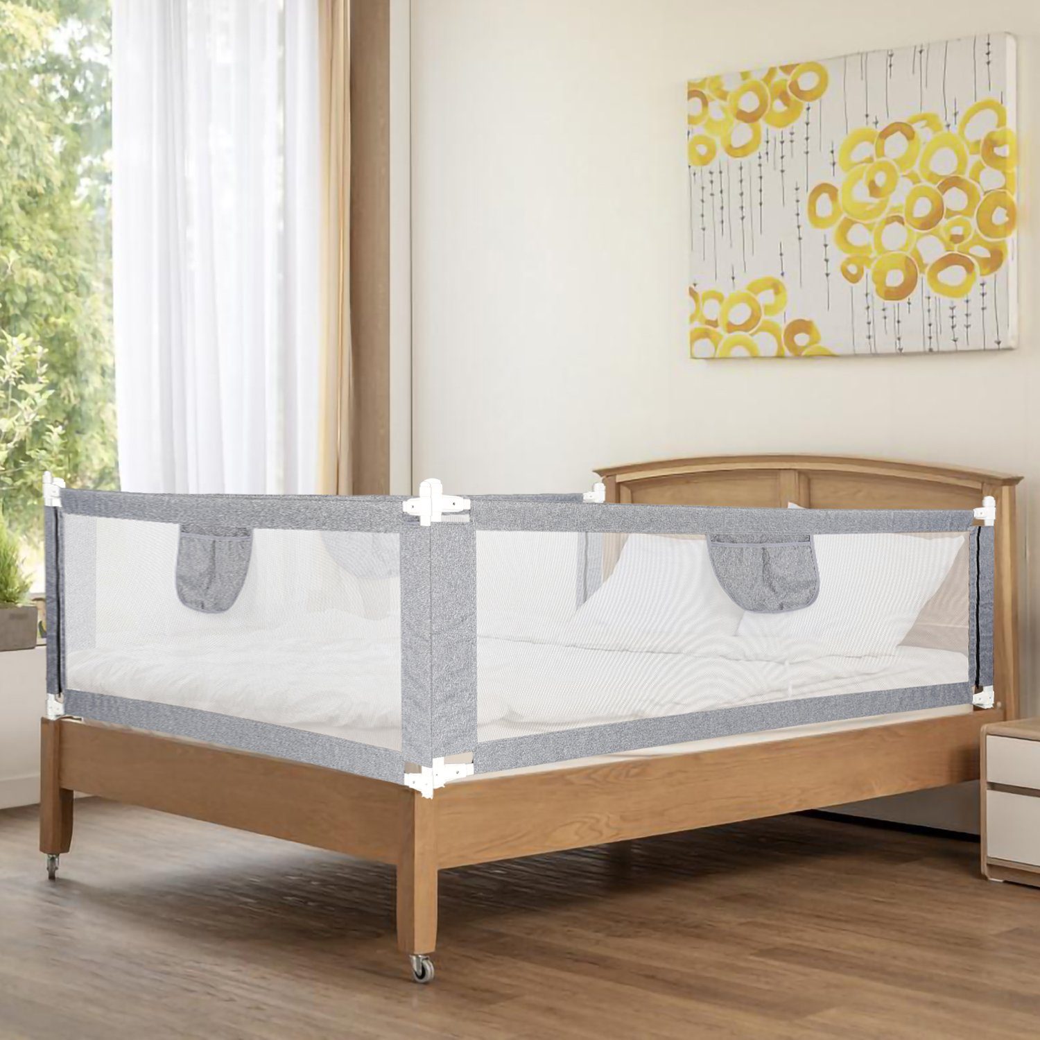 180 und 150 cm Matratzen geeignet für (Elternbetten cm Massivholz), 200 Kinderbetten aus Lospitch Bettschutzgitter cm Bettgitter Metall alle Schutz