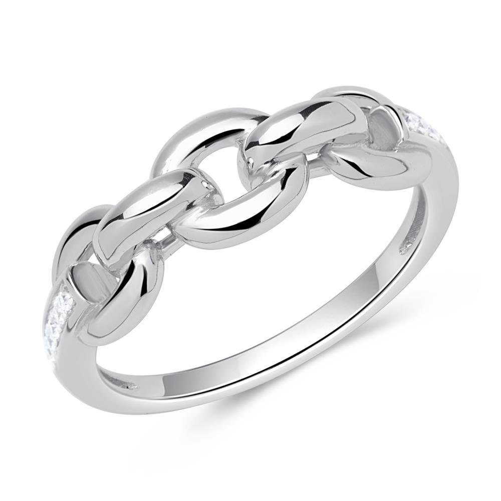 Unique Silberring Kettenring 925er silber Chain Design Zirkonia SR0378