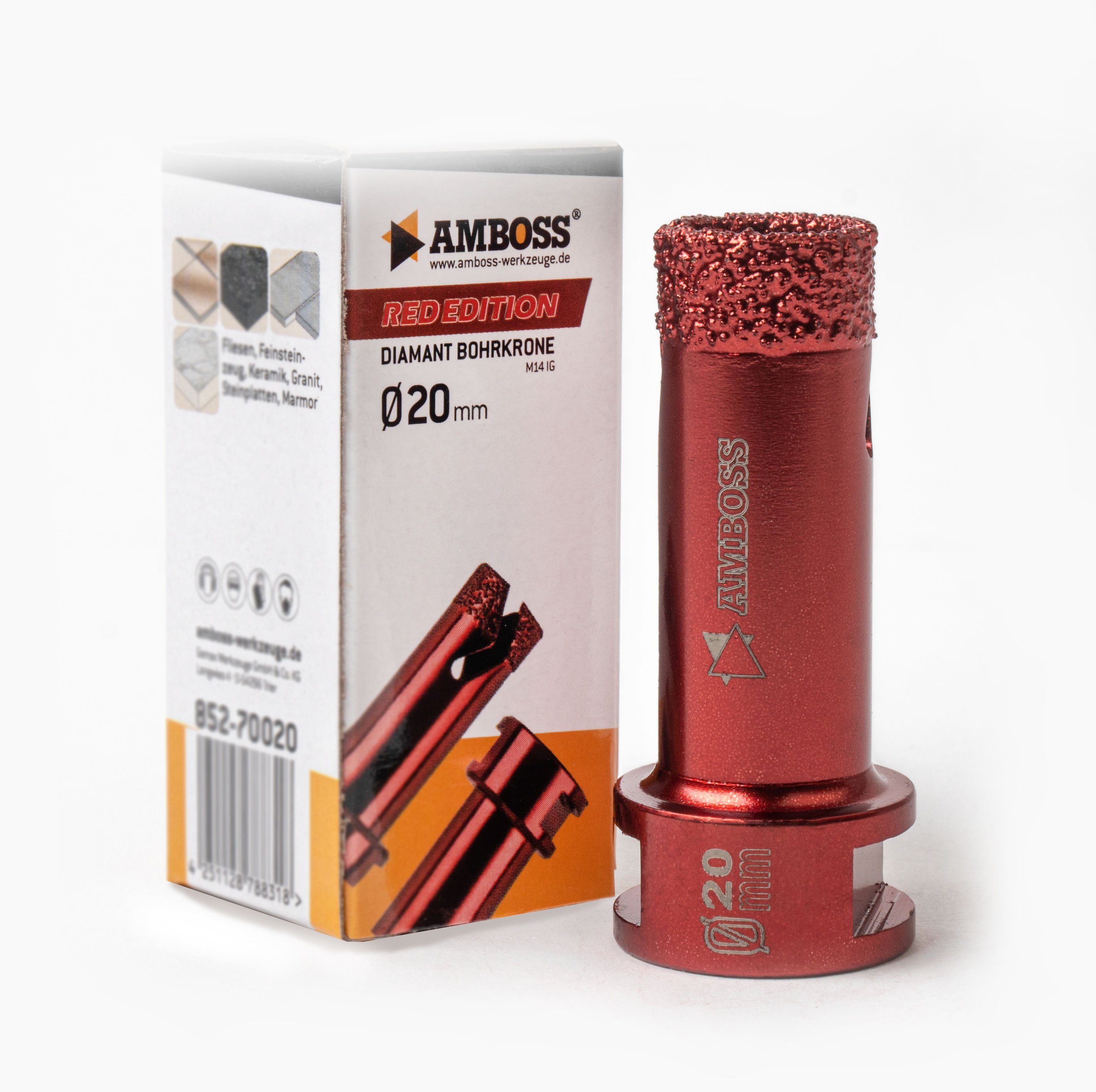 Amboss Werkzeuge Lochsäge Amboss Red Edition Bohrkrone 20 mm, Ø 20 mm