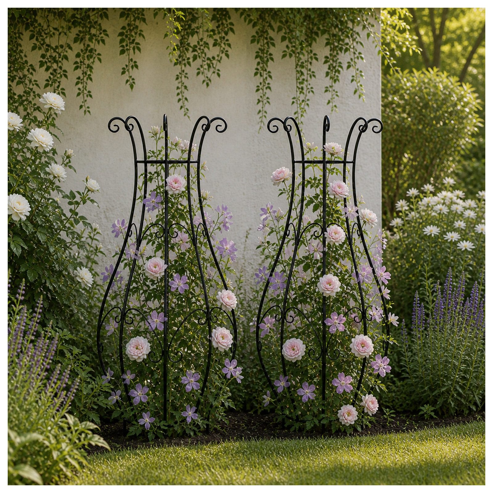 HTI-Living Rankhilfe Pflanzenrankhilfe Bauchig Verena 2er-Set Set, 2 St., 2 Rankhilfen, Rankgitter