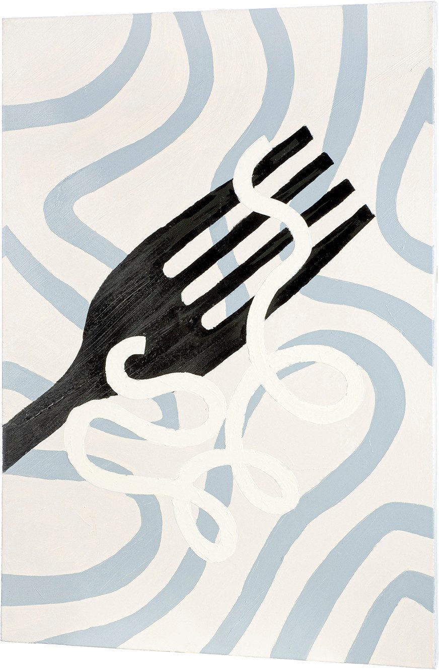 GILDE Leinwandbild Bild rechteckig Pasta Club creme, Abstrakt (1 St), Küchenbild Pastamotiv Bistrostil Wanddeko Küche italienisches Flair