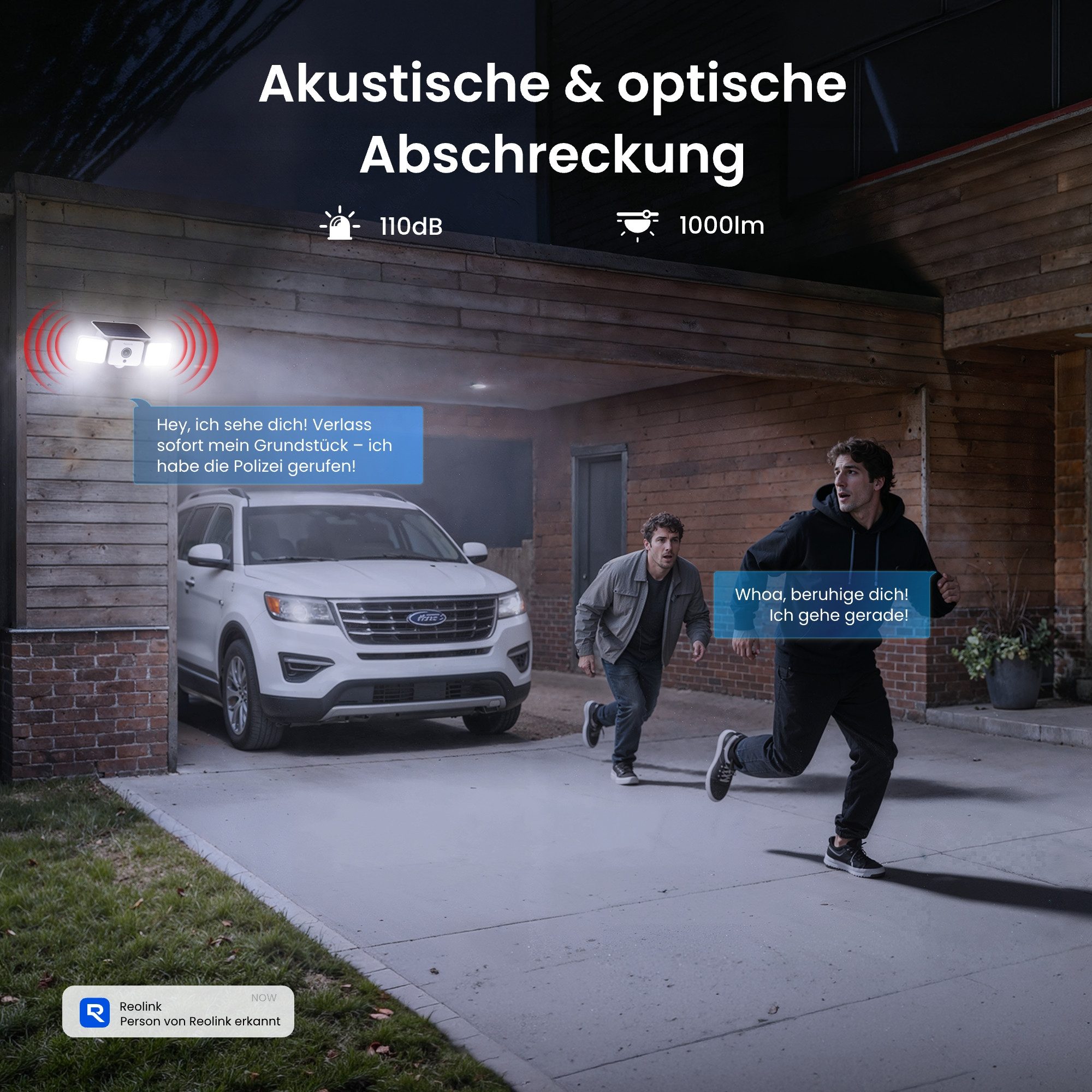 Reolink Überwachungskamera Solar Floodlight Cam - 4MP Solar-WLAN-Kamera mit Batteriebetrieb (AuBenbereich, 1-tlg., SolarEase™ Laden, Ton- & Lichtalarm, Smart-Er – Bild 4 von 5