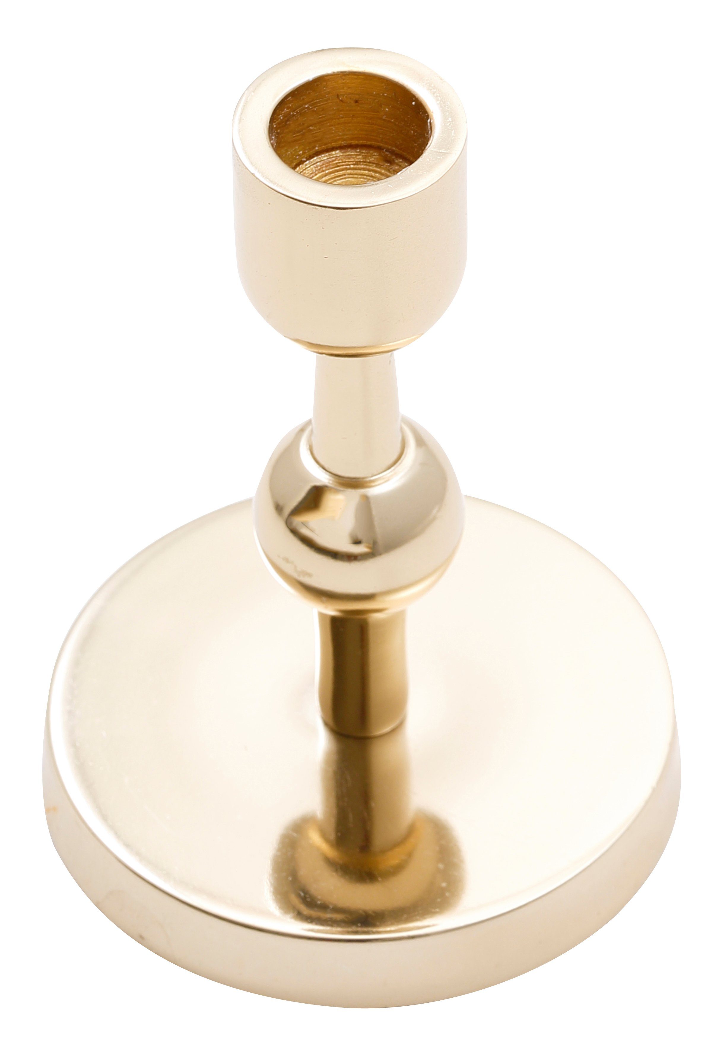Leonique Kerzenständer Elliose (Set, 3 3 goldfarben aus handgefertigt, Größen im St), Set Aluminium