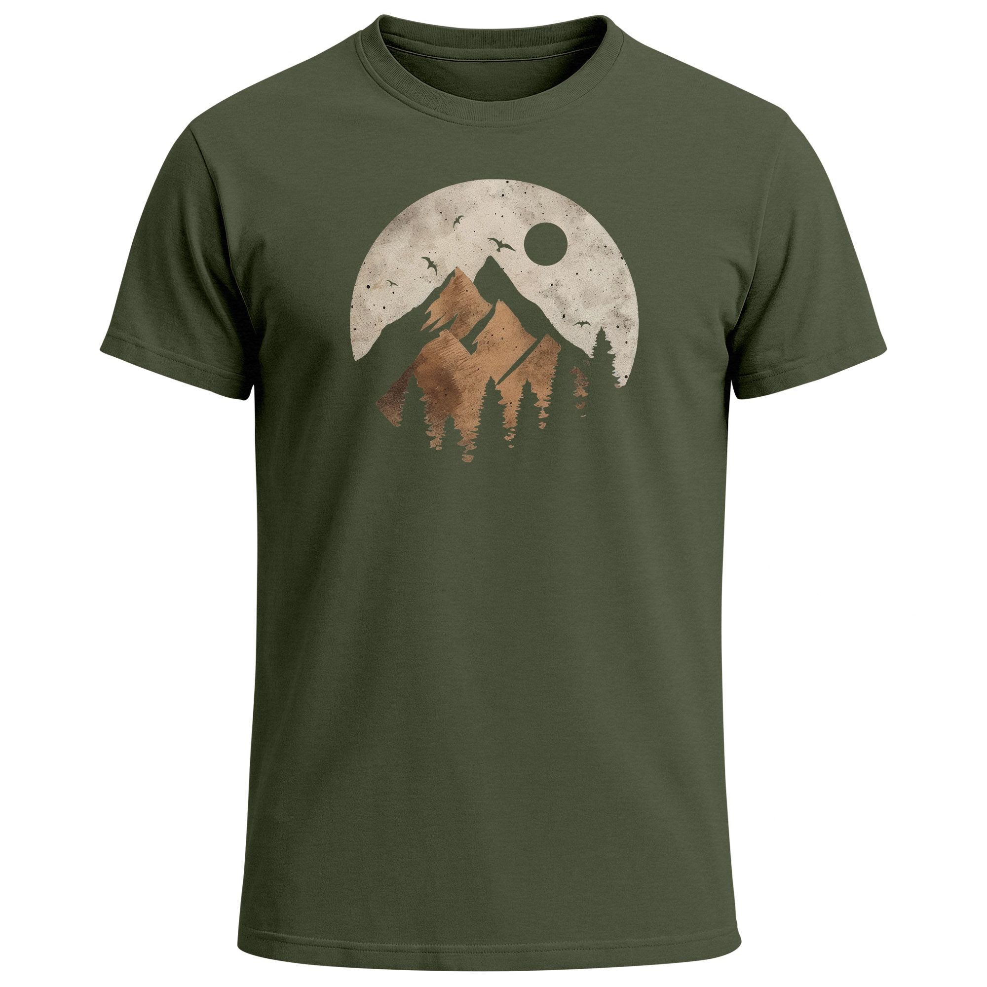 Neverless Print-Shirt Herren T-Shirt Berge Wandern Outdoor Grafikshirt Natu günstig online kaufen