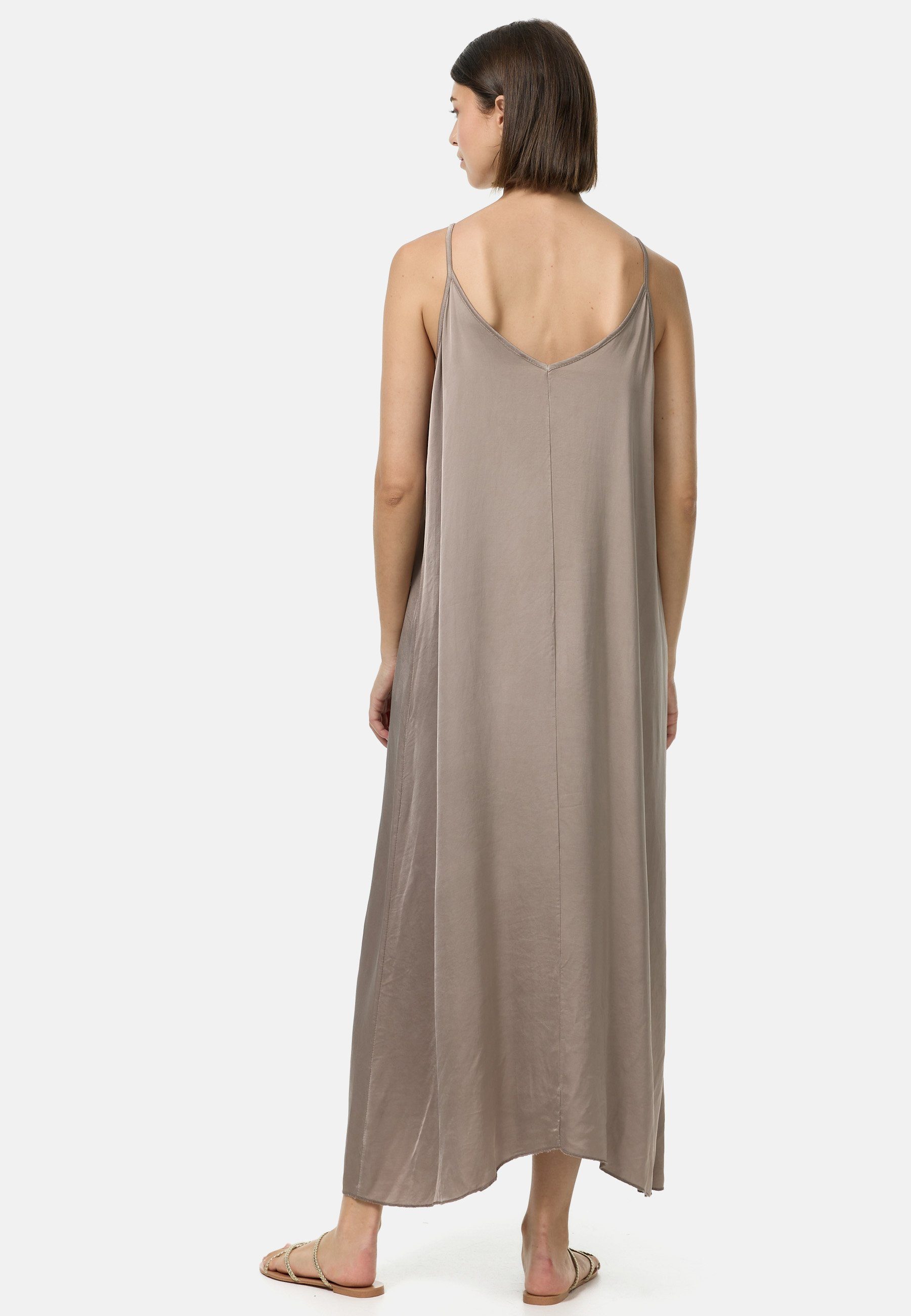 Taupe fließender Maxikleid Satin mit Fall PM Seite) (Elegantes echter SELECTED an PM56 mit Seide, Satinkleid Anteil