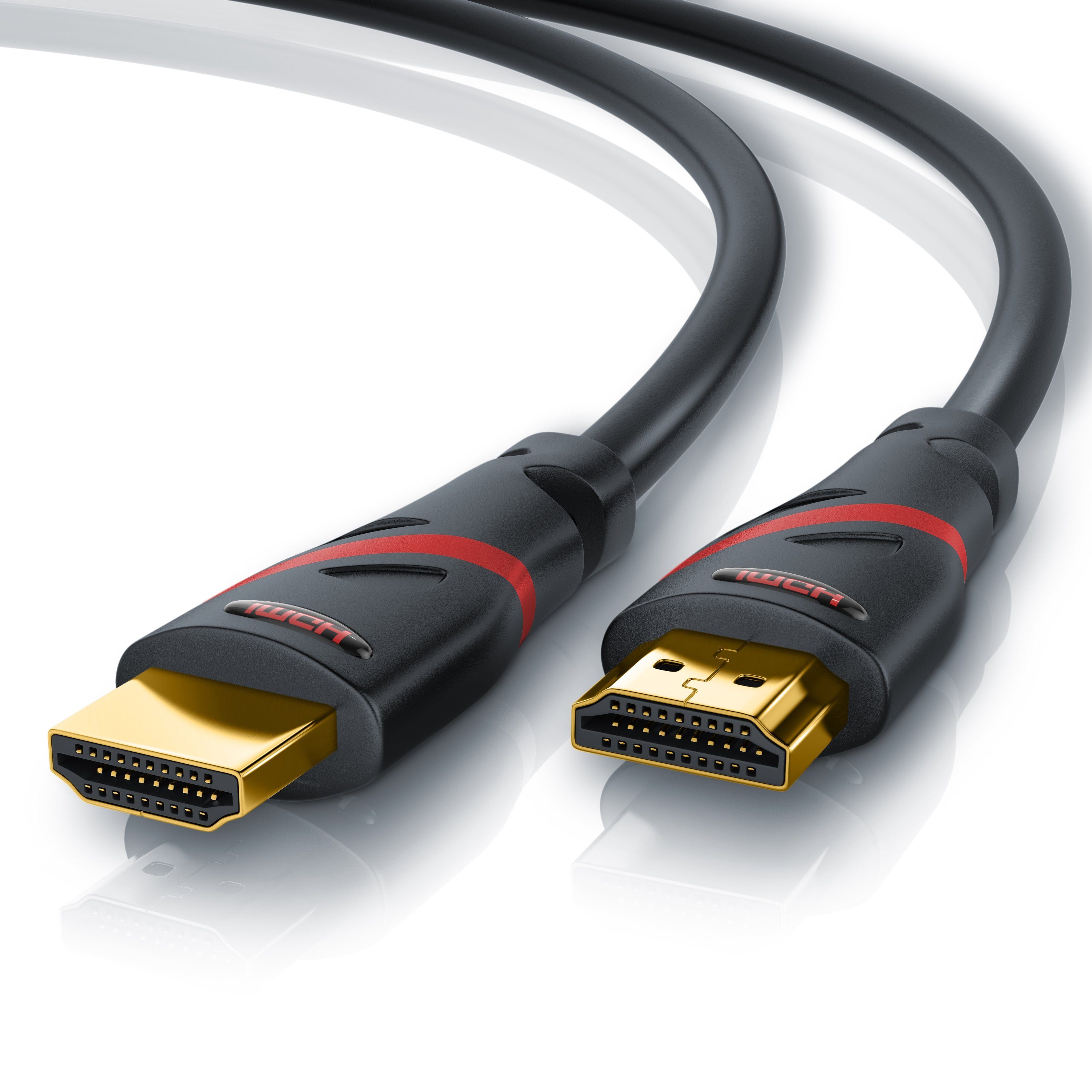 CSL HDMI-Kabel, HDMI Typ A, HDMI Typ A Stecker; HDMI Typ A Stecker (50 cm),  Ultra HD HDMI 2.0b Kabel 3-fach geschirmt 4K / Full HD / 3D / ARC / High