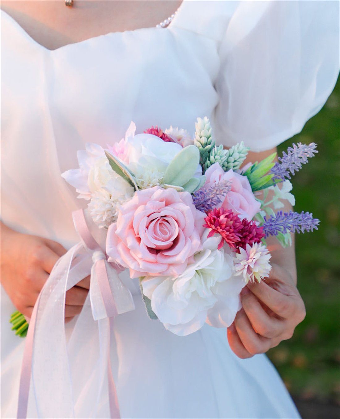 Kunstblumenstrauß Simulierte Brautstrauß, Hochzeit Requisiten, künstlichen Blumenstrauß DÖRÖY