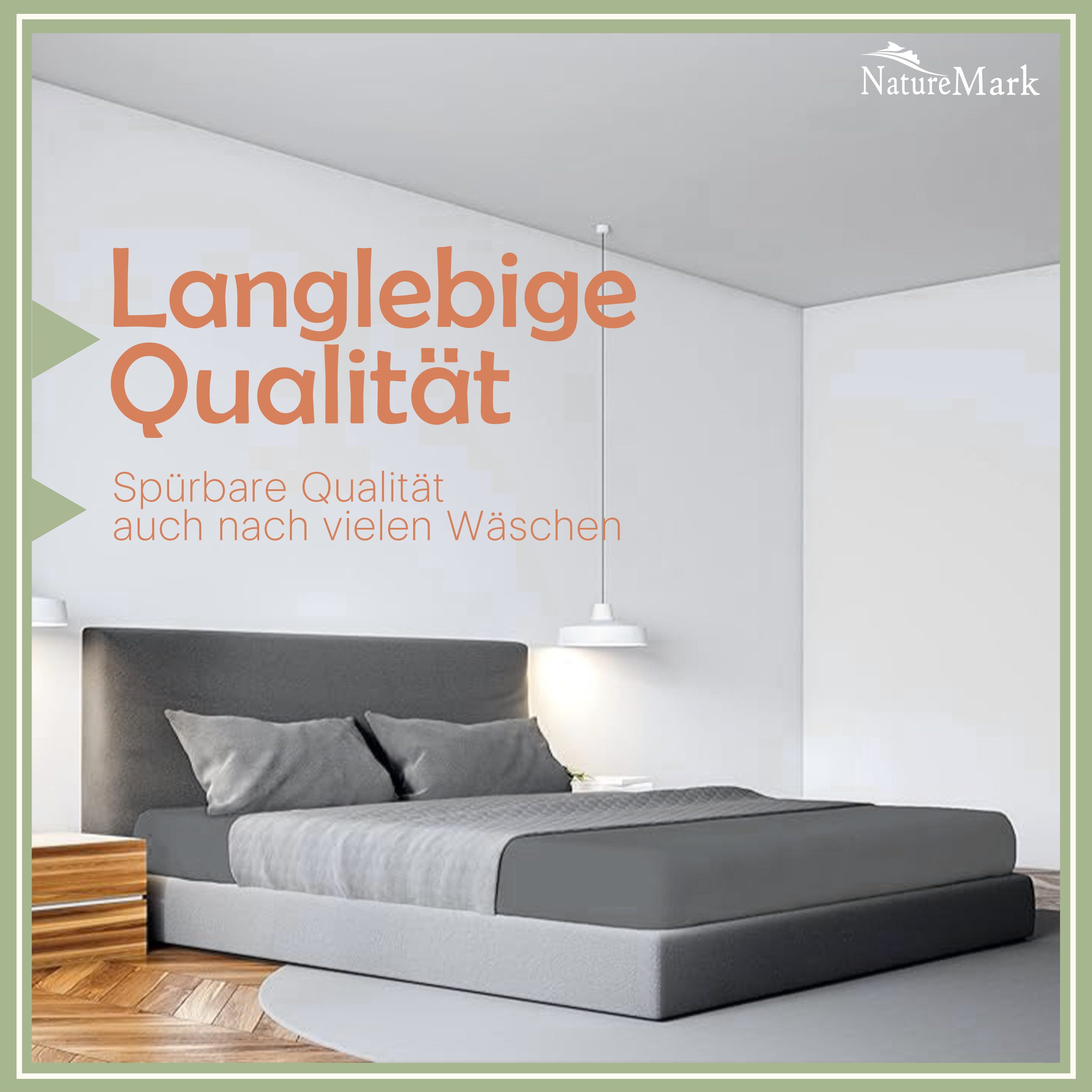 NatureMark Spannbettlaken Gebürstete Mikrofaser, Polyester, Gummizug: rundum, viele Größen und Farben Markenware (90x200 cm, Anthrazit grau)