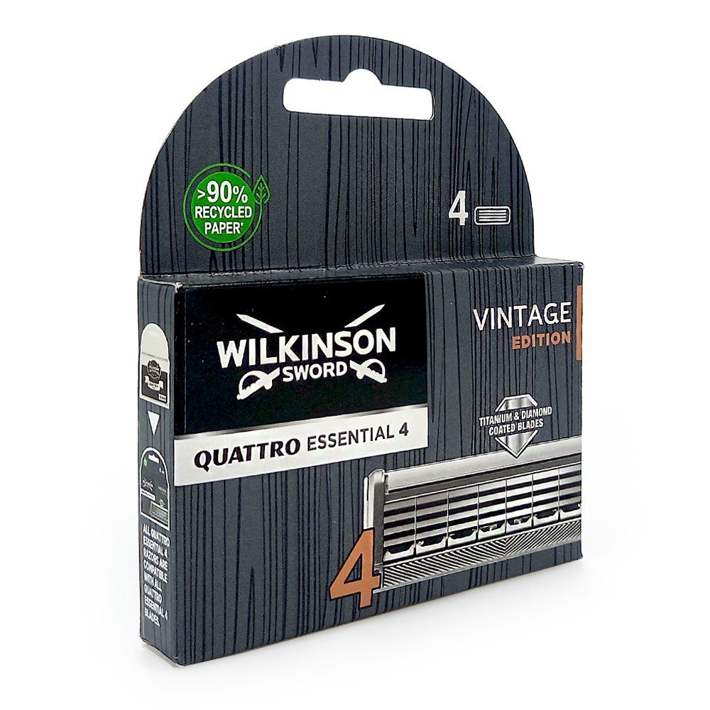 Wilkinson 4 Vintage Edition Rasierklingen, Wilkinson 4er Rasierklingen Essential Quattro Pack