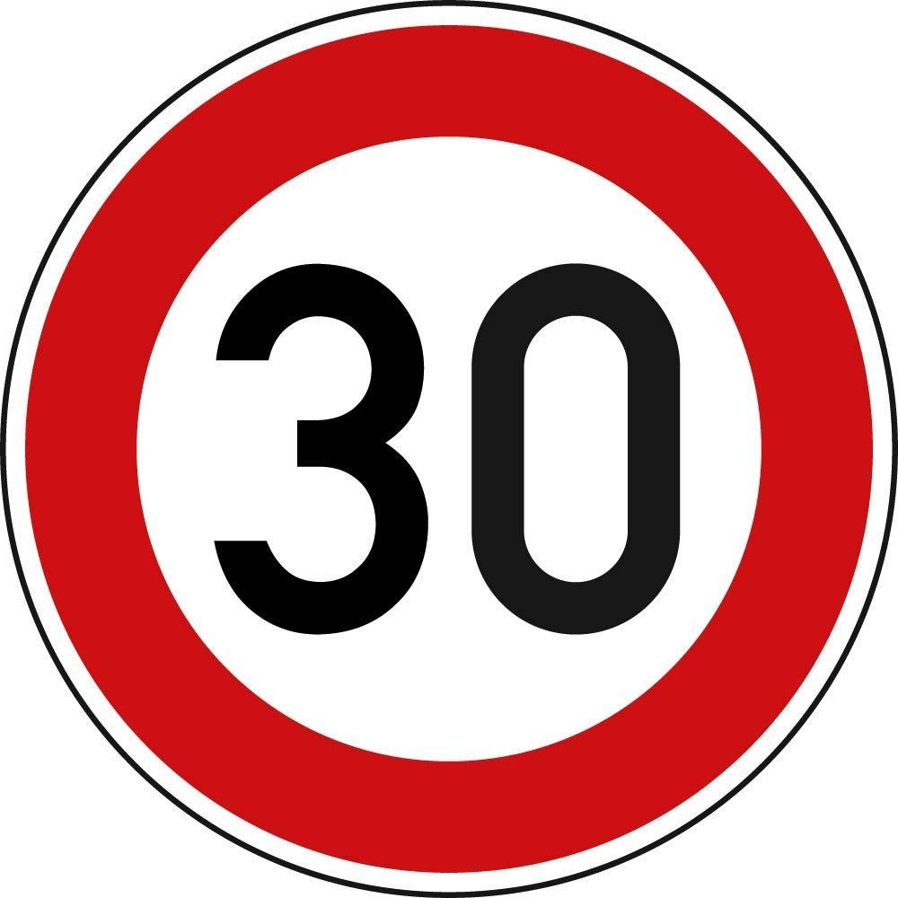 Dreifke Verkehrsschild Verkehrszeichen Zulässige Höchstgeschwindigkeit 30 Nr. 274-30, Ø 420m