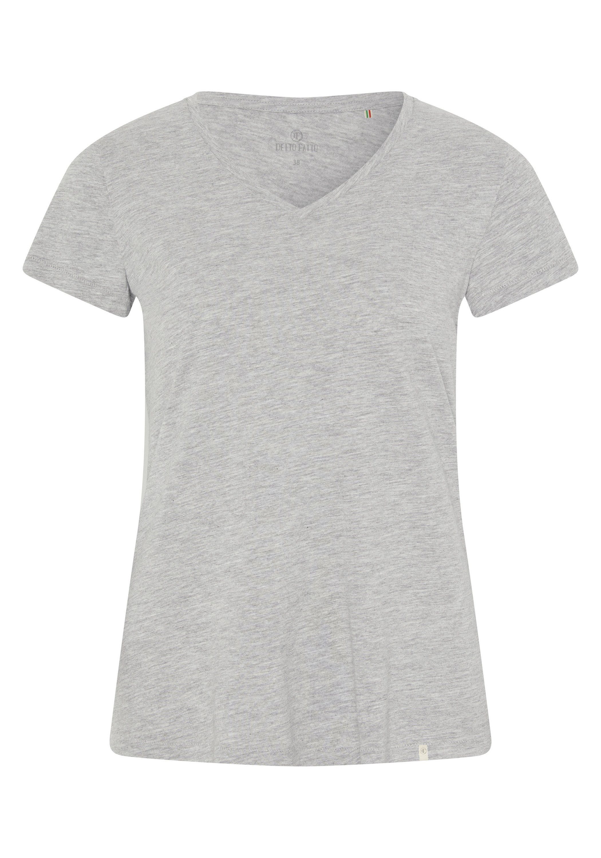Detto Fatto T-Shirt im femininen V-Neck-Design 72 Light Grey