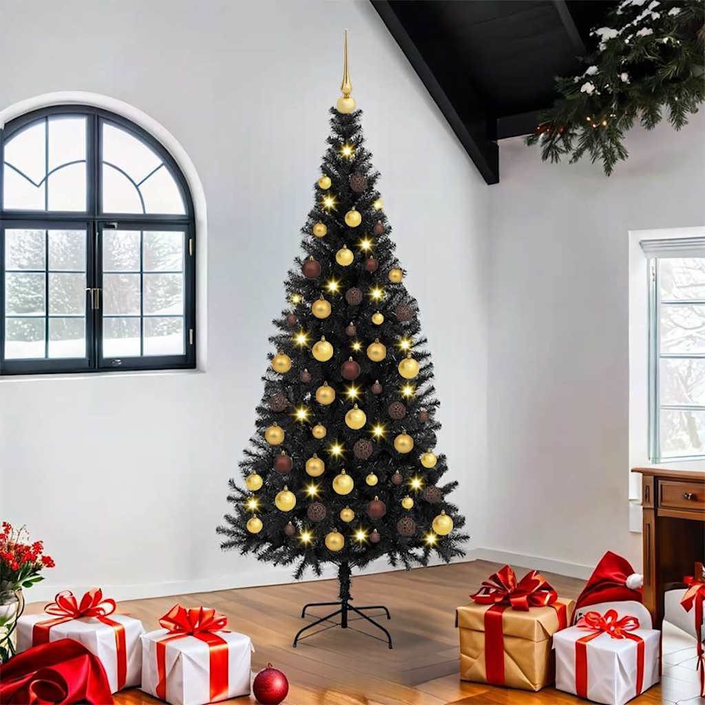 vidaXL Künstlicher Weihnachtsbaum Weihnachtsbaum Schwarz 180 cm PVC