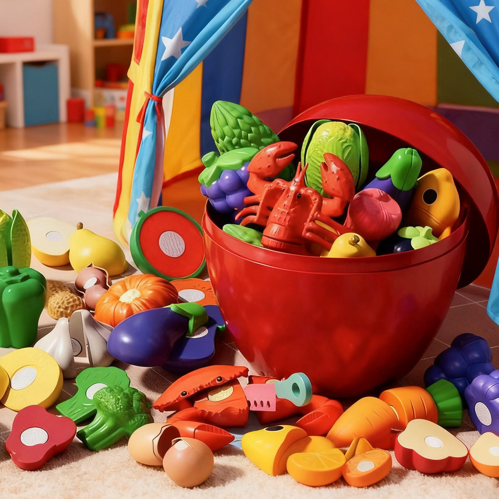 OKWISH Spiellebensmittel Lernspielzeug-Küchenset 31-teiliges Küchen- und Ob günstig online kaufen