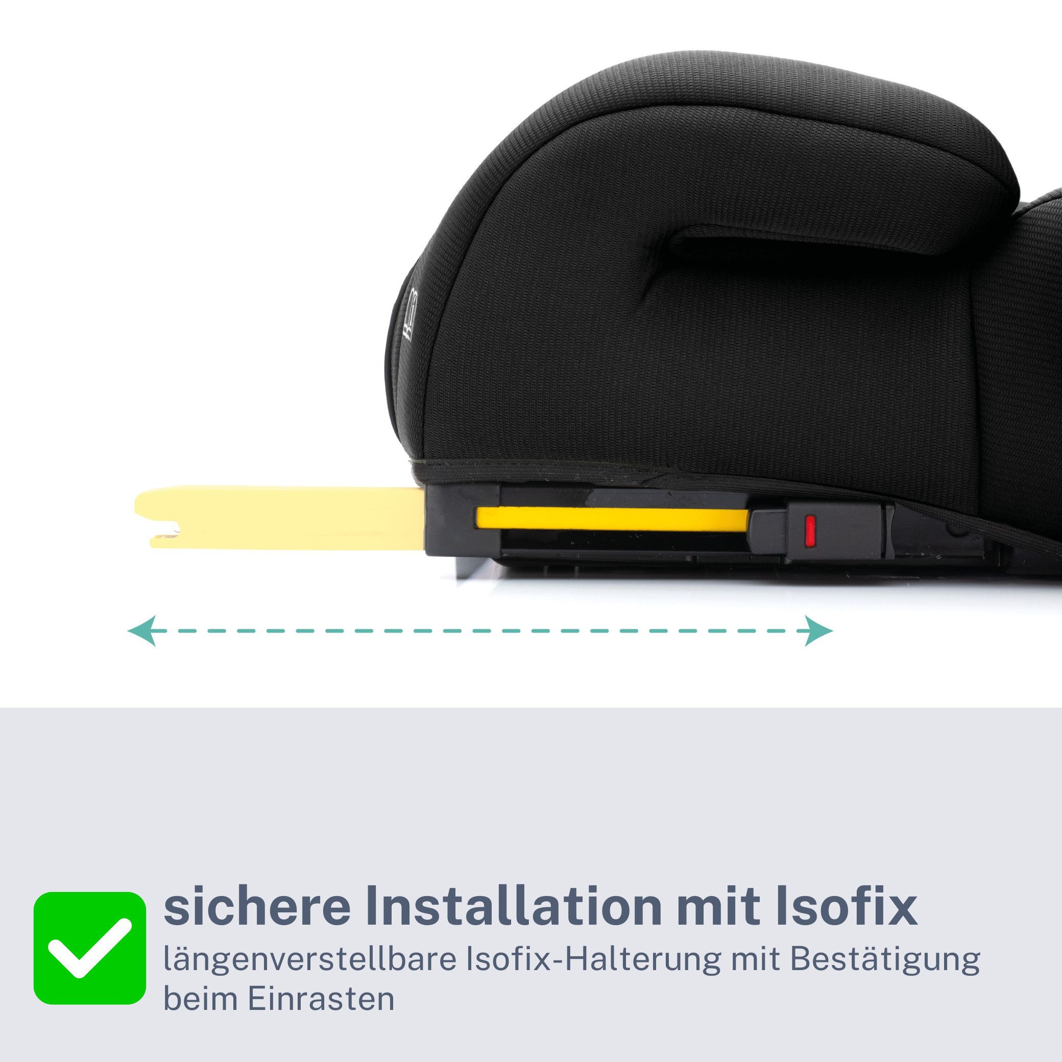 Fillikid Kindersitzerhöhung Sitzerhöhung mit verlängerbarer Isofix i-size Exklusiv