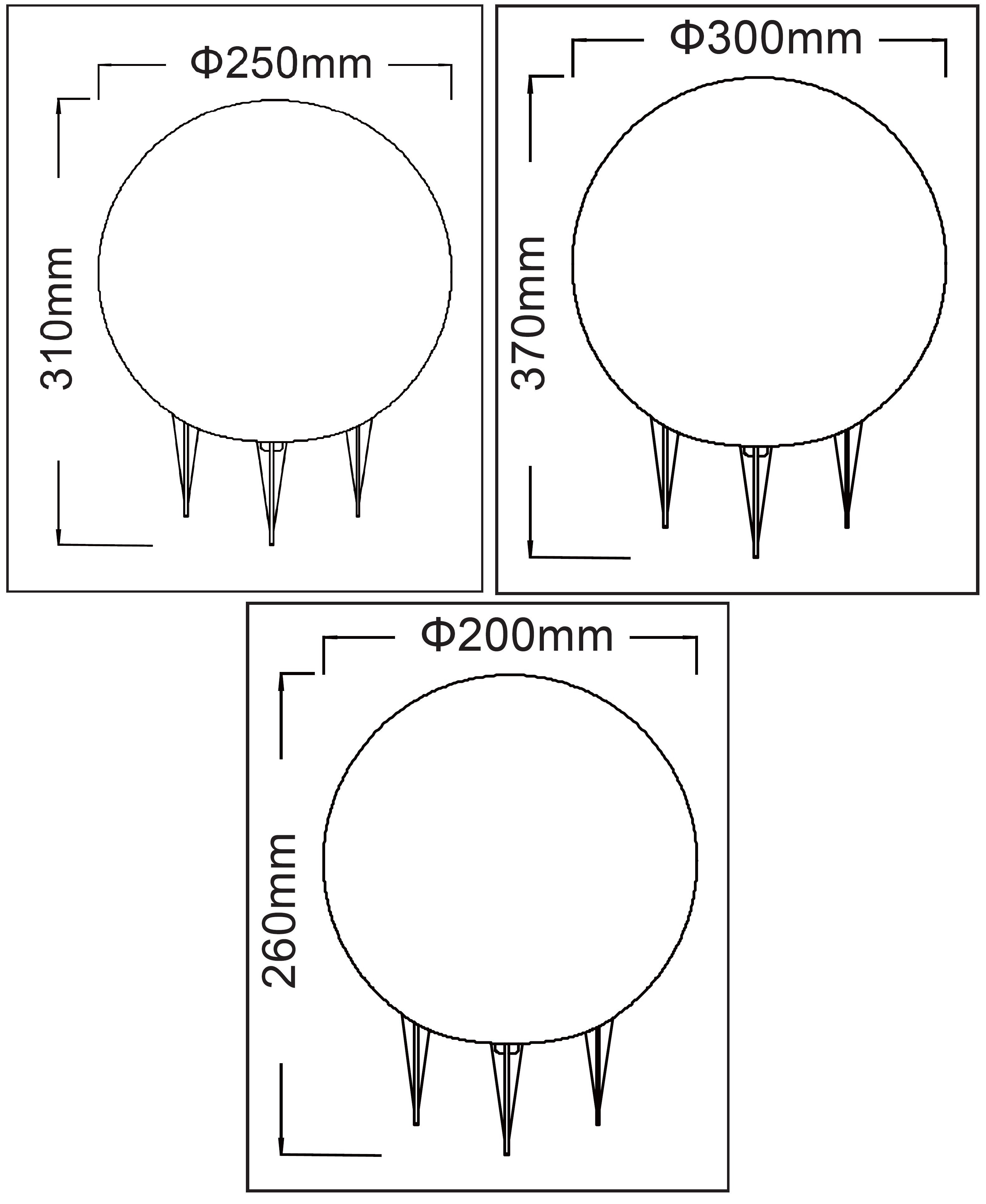 TRANGO LED Kugelleuchte, 3er Set 20/25/30cm Durchmesser 202530G IP65 Garten günstig online kaufen