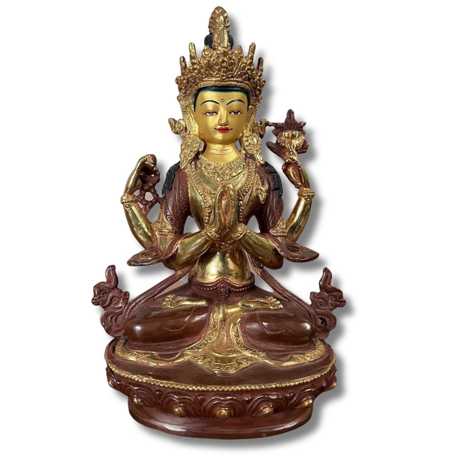 Asien LifeStyle Buddhafigur Chenrezi Avalokiteshvara Figur Buddha Bronze