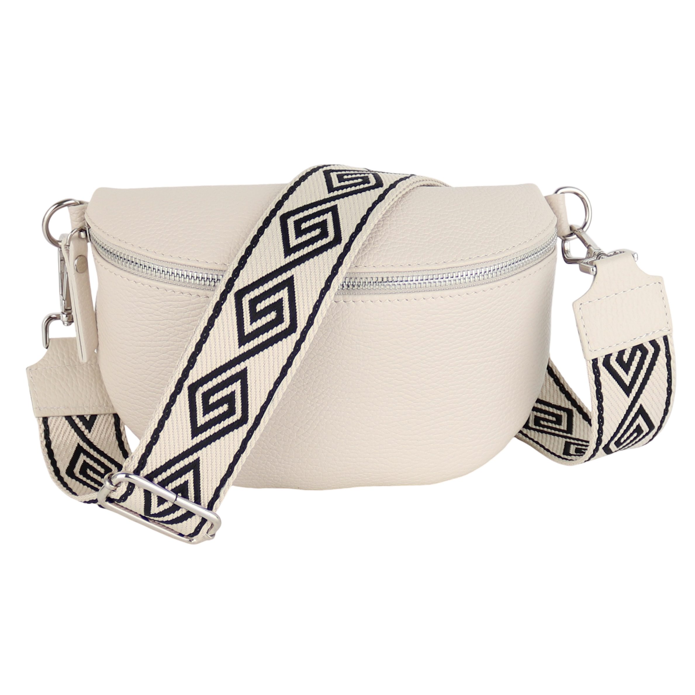 Bauchtasche Damen, Echtleder, Leder, Made in Italy, Umhängetasche, Brusttasche