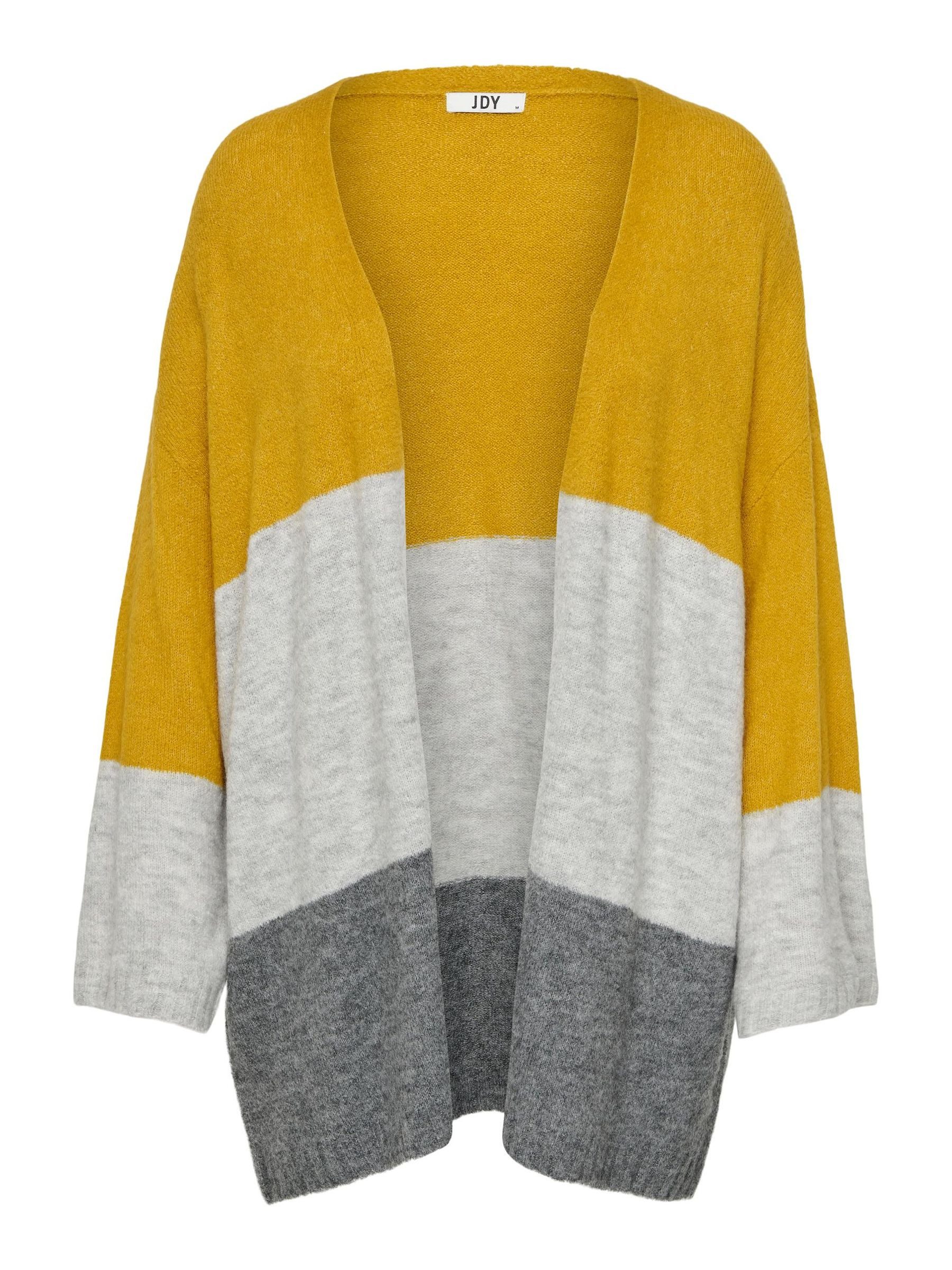 JACQUELINE de YONG Cardigan DamenStrickjacke Curvy Gardigan (1-tlg) gestreiftOhne VerschlussStrickjacke Curvy GardiganED-SOFT