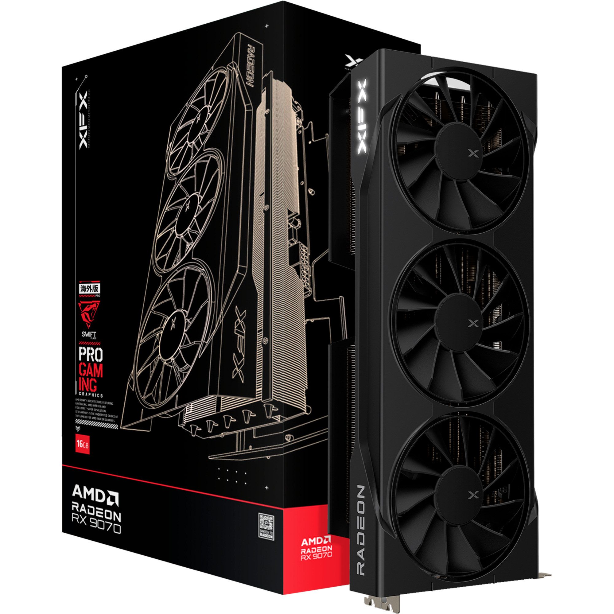 XFX Radeon RX 9070 Swift OC, Grafikkarte, (RDNA4, Grafikkarte