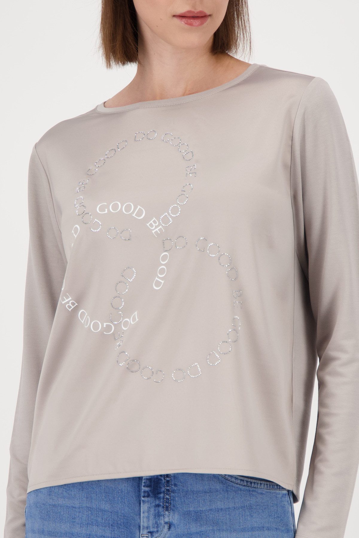 Monari Schlupfbluse mit Folienglanzdruck günstig online kaufen