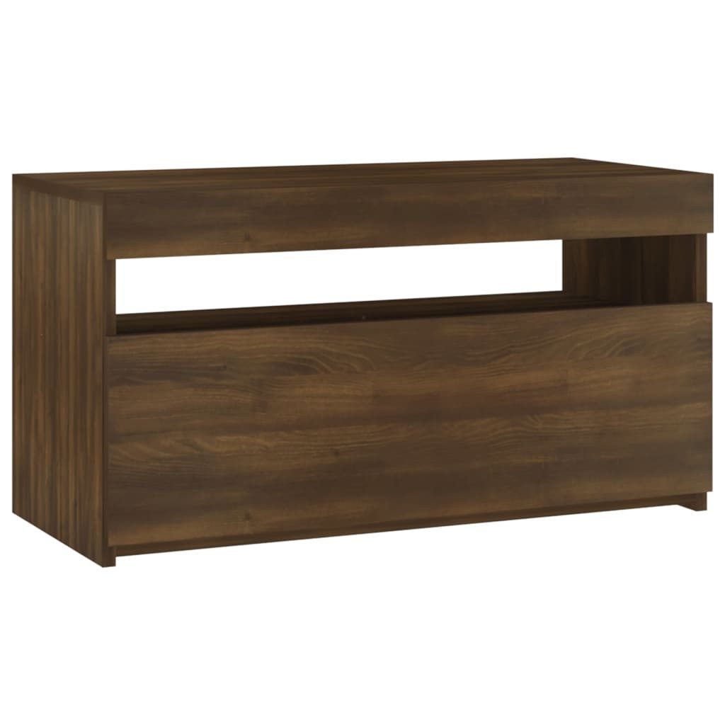 vidaXL TV-Schrank TV-Schrank mit LED Leuchten Räuchereiche 75x35x40 cm Lowb günstig online kaufen