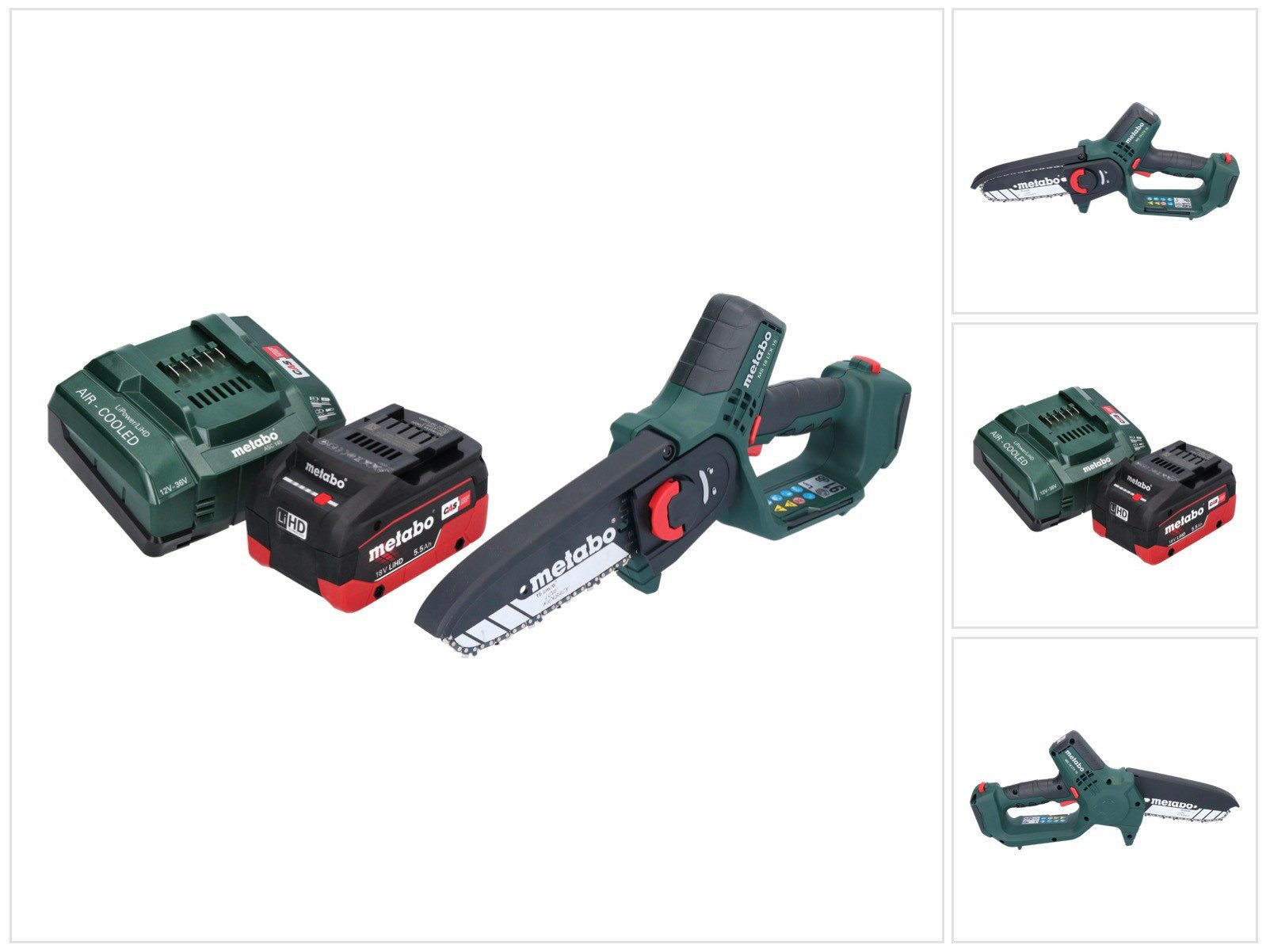 metabo Akku-Kettensäge MS 18 LTX 15 Akku Gehölzsäge 18 V 15 cm 5 m/s + 1x Akku 5,5 Ah