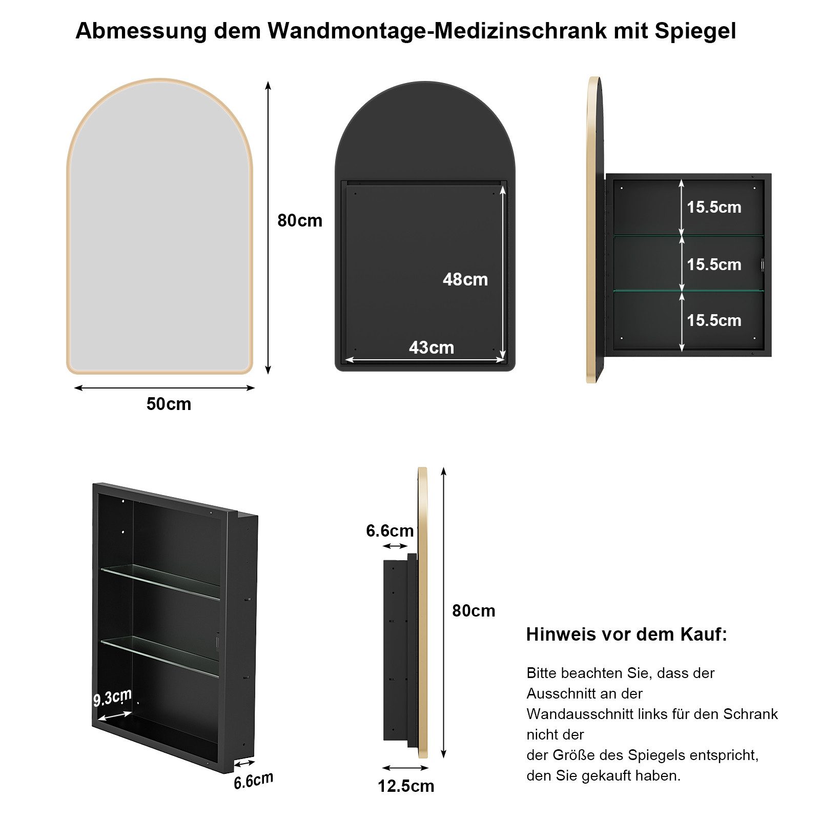 radelldar Spiegelschrank Montagefrei Metall Feuchtigkeitsschutz,80x13x50cm günstig online kaufen