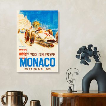 Posterlounge Forex-Bild Vintage Travel Collection, Großer Preis von Monaco 1963 (französisch), Vintage Illustration