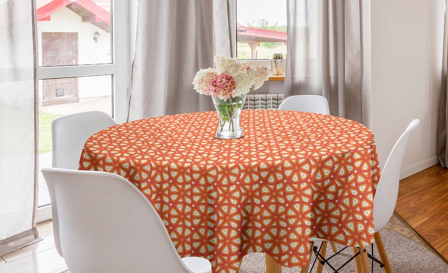 Abakuhaus Tischdecke Kreis Tischdecke Abdeckung für Esszimmer Küche Dekoration, Abstrakt Citrus Grapefruit-Scheiben