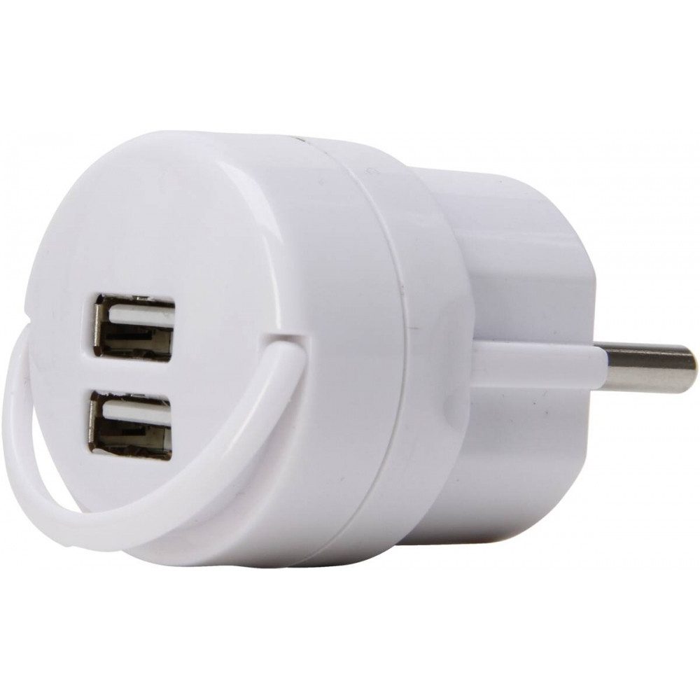Kopp Steckdose Kopp Adapter mit 2x USB Ladegerät., Kompakte Bauweise