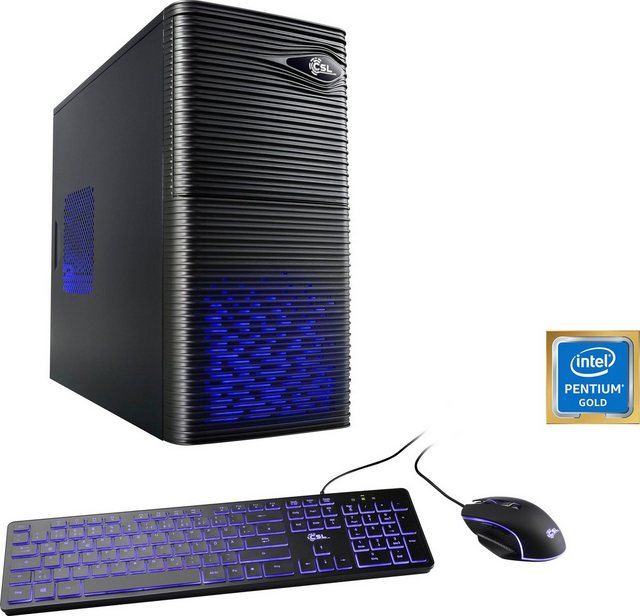 CSL Speed V21810 PC (Intel® Pentium Gold G6400, Intel UHD Grafik, 8 GB RAM, 500 GB SSD, Luftkühlung)