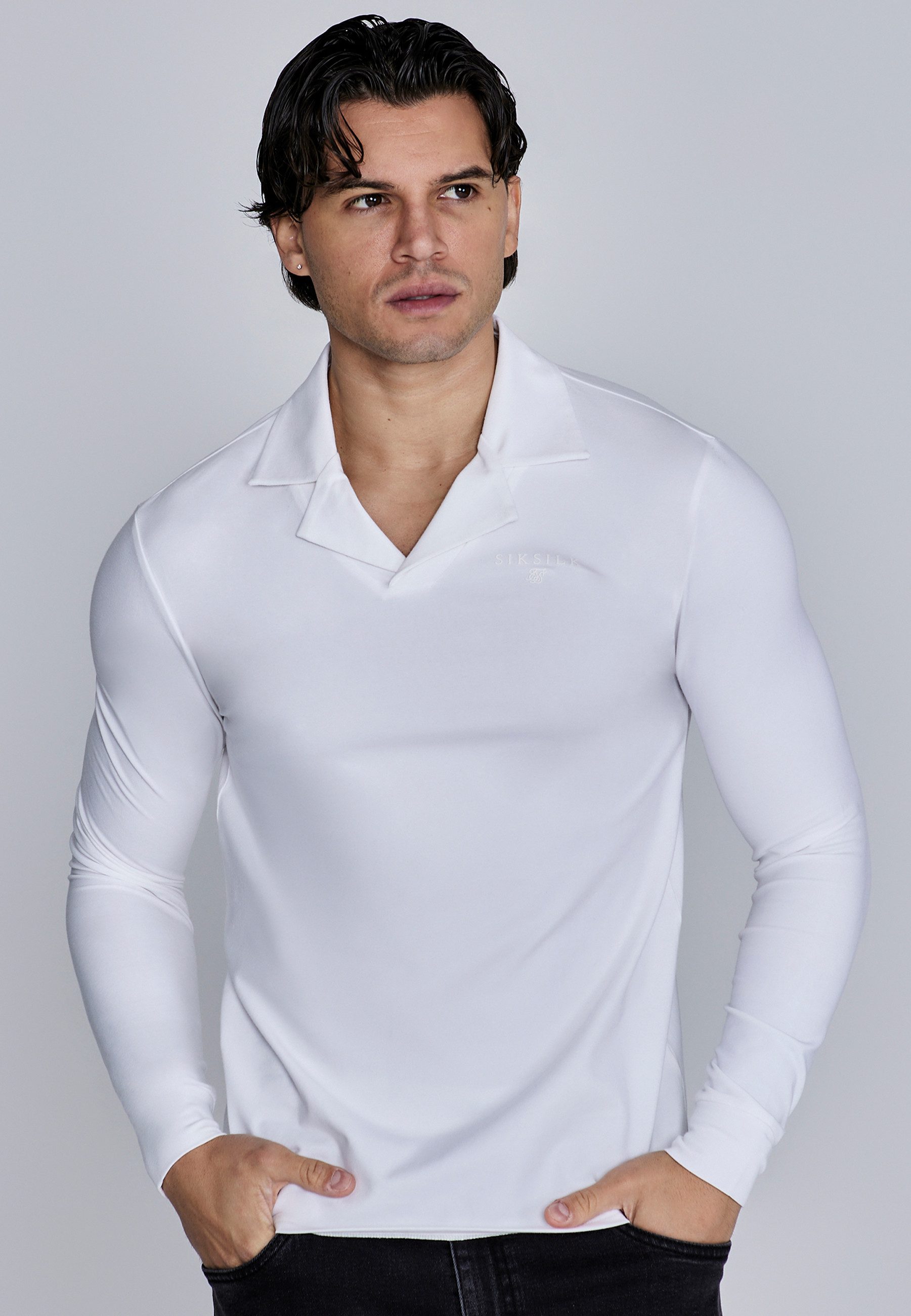 Langarm-Poloshirt SikSilk Herren Langarm Polo
